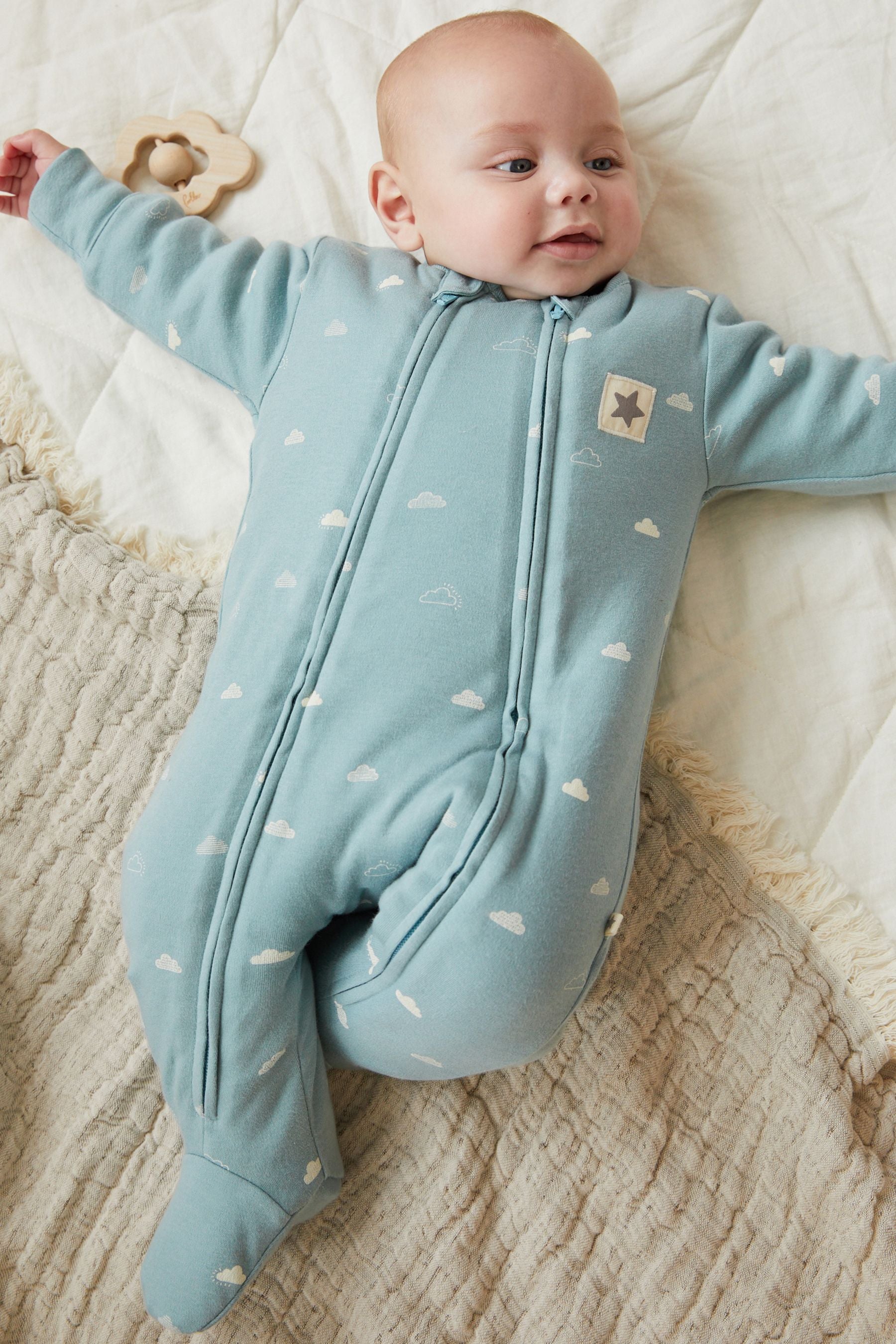 Blue 2.5 Tog Wadded Single Sleepsuit