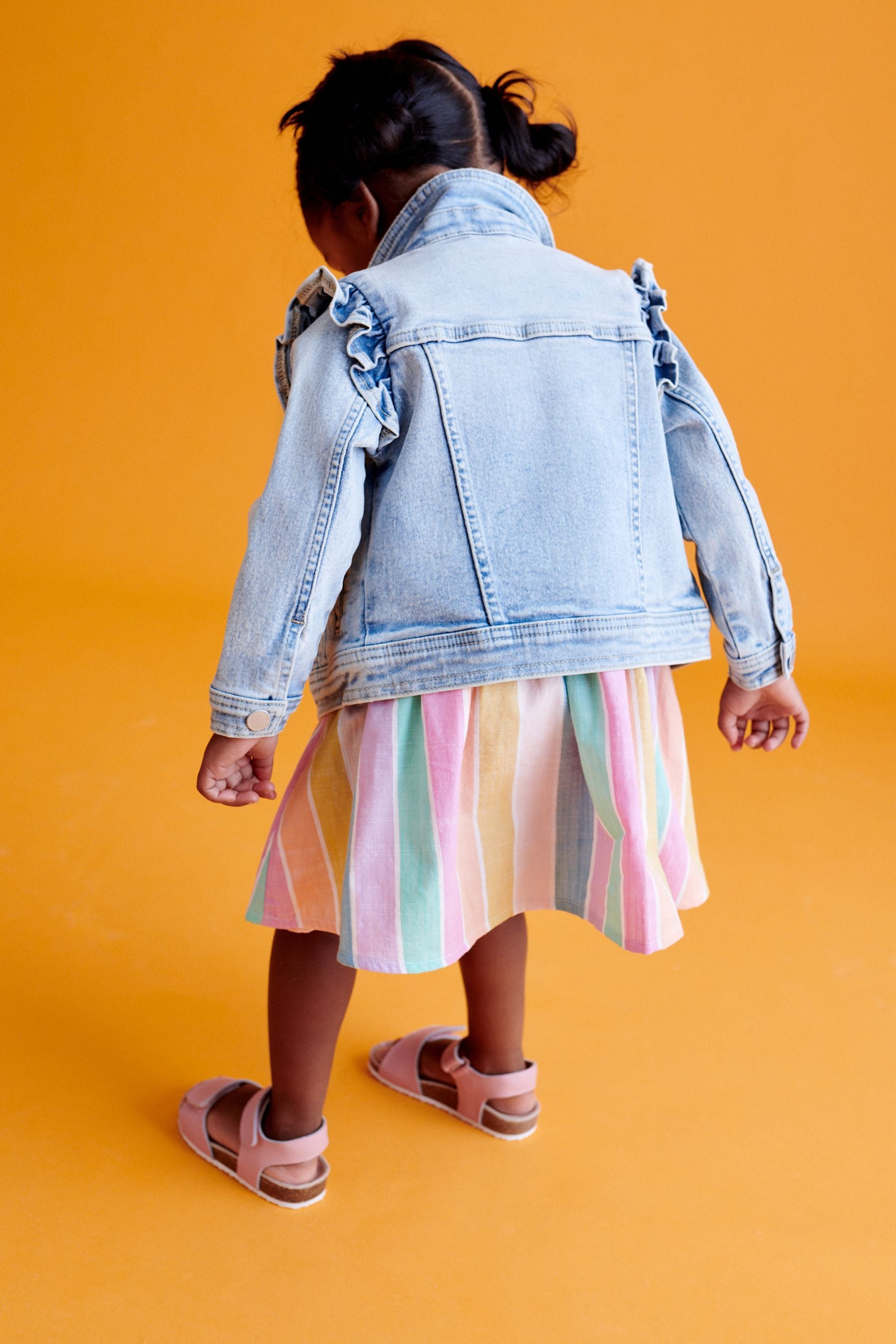 Mid Blue Denim Frill Jacket (3mths-7yrs)