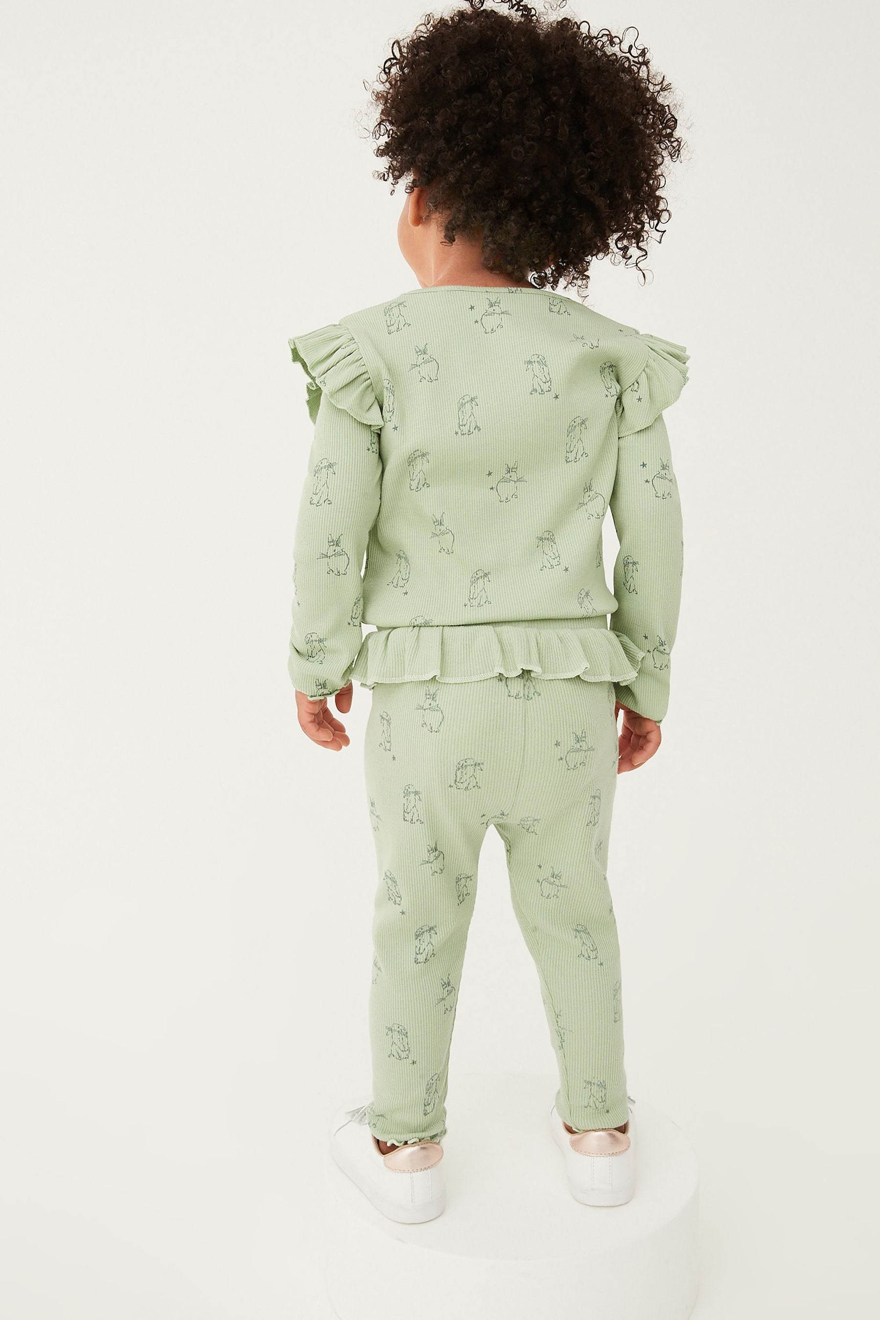 Mint Green Bunny Rib Jersey Leggings (3mths-7yrs)