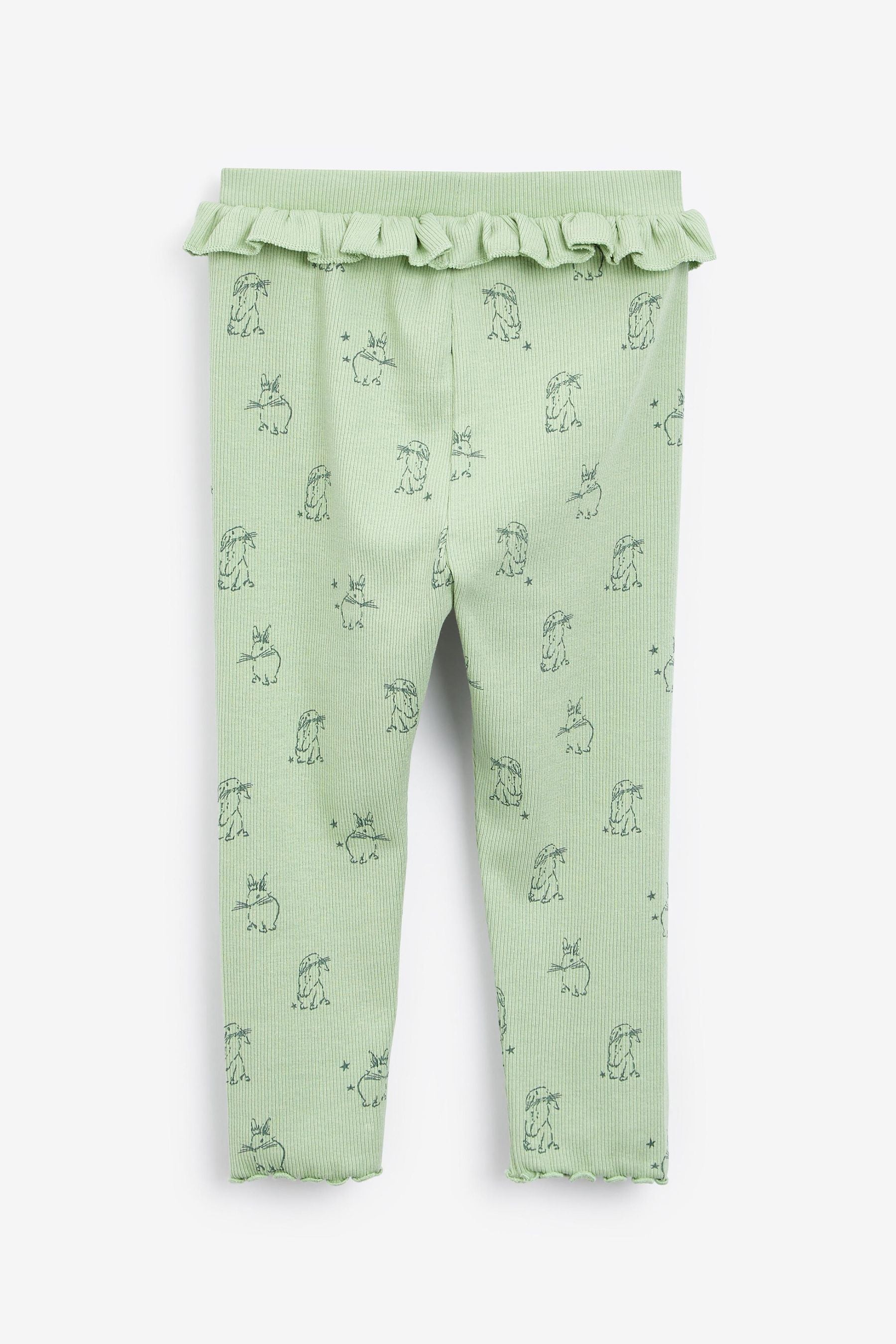 Mint Green Bunny Rib Jersey Leggings (3mths-7yrs)