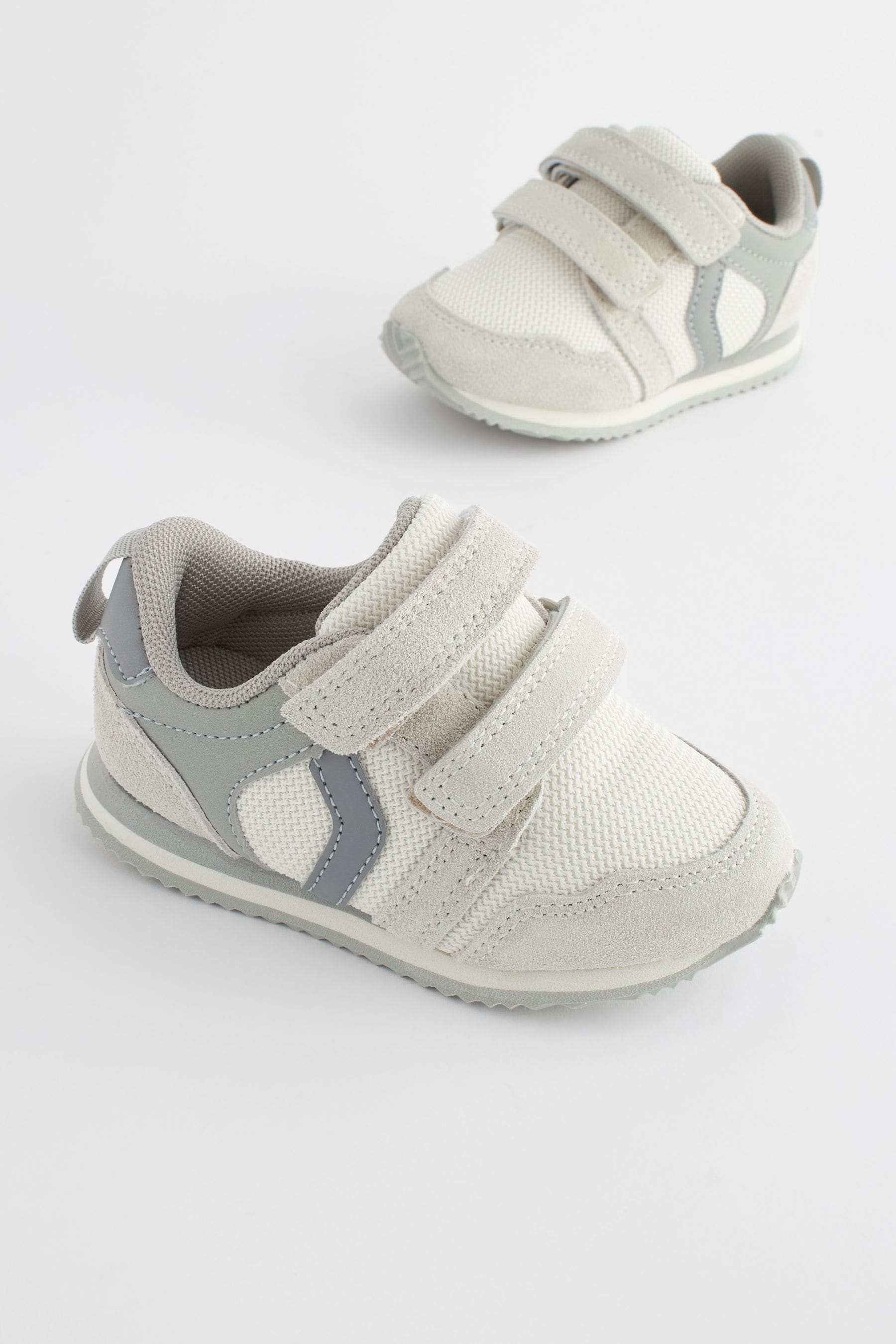 Neutral White Double Strap Trainers