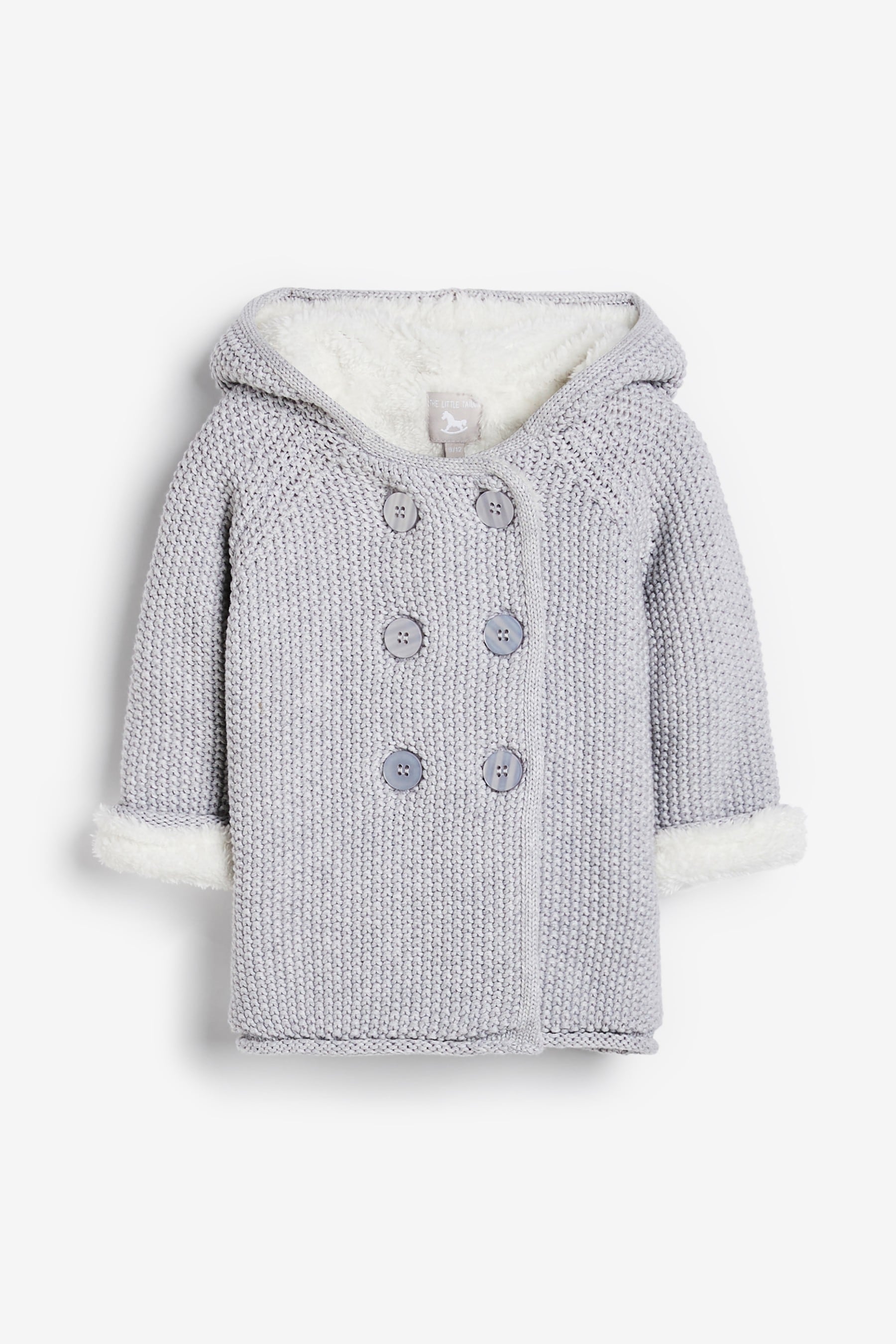 Grey The Little Tailor Baby Plush Lined Pixie Pram Coat