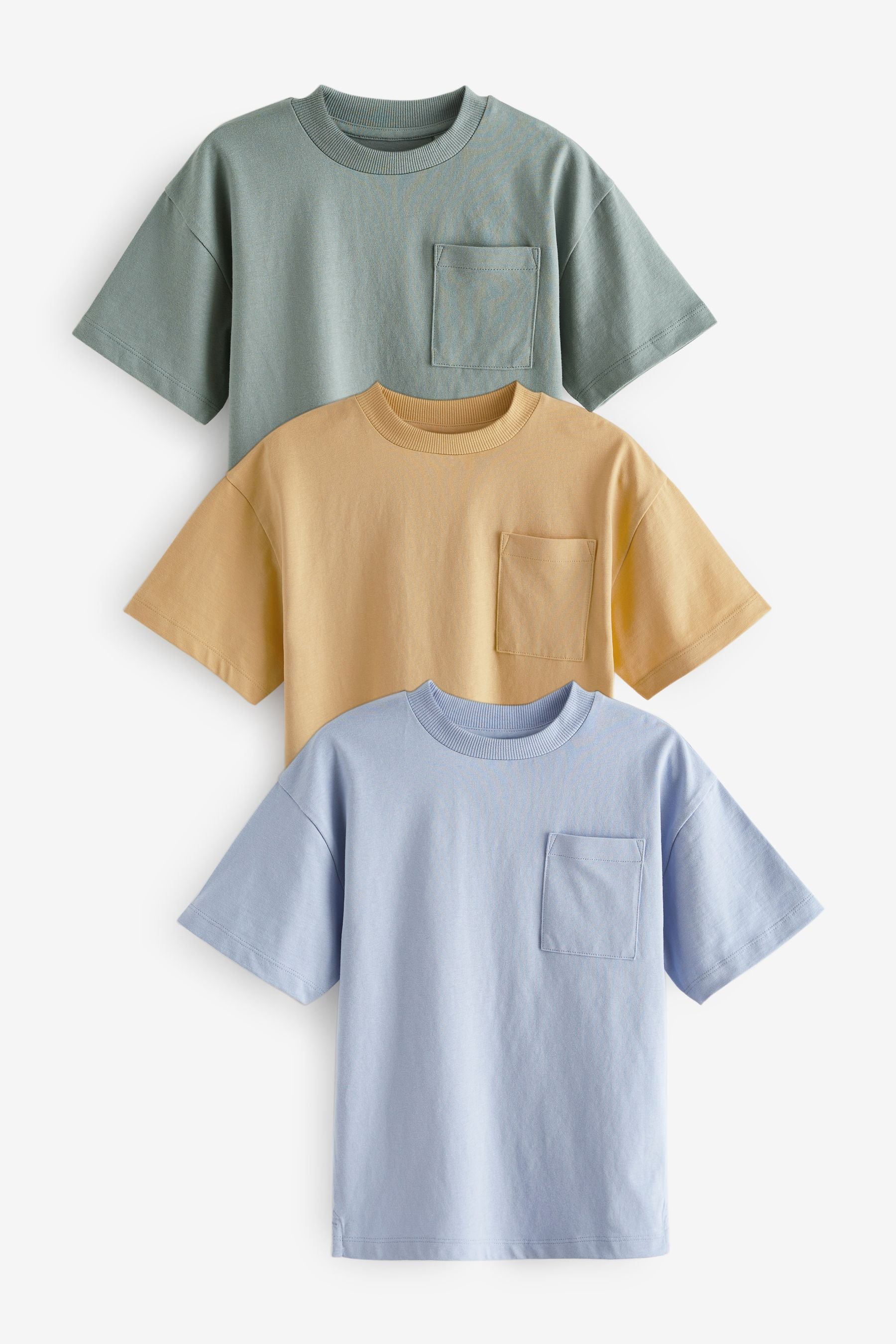 Blue/Yellow Relaxed Fit T-Shirt 3 Pack (3-16yrs)