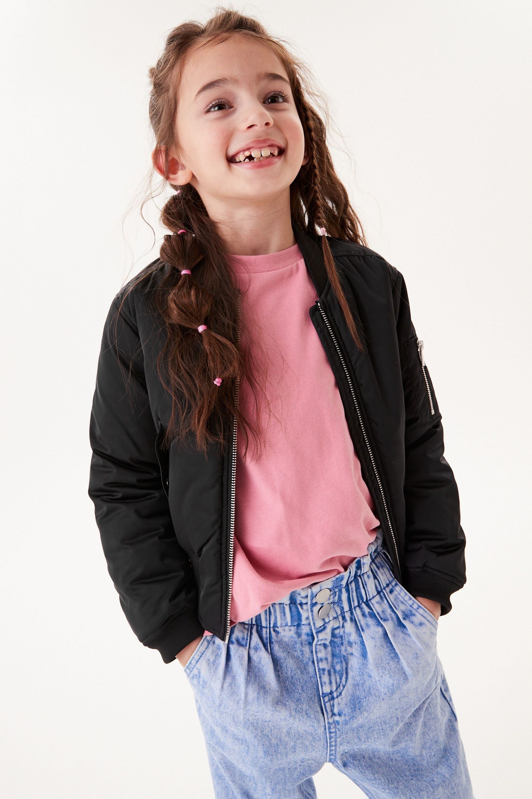 Black Bomber Jacket (2-16yrs)