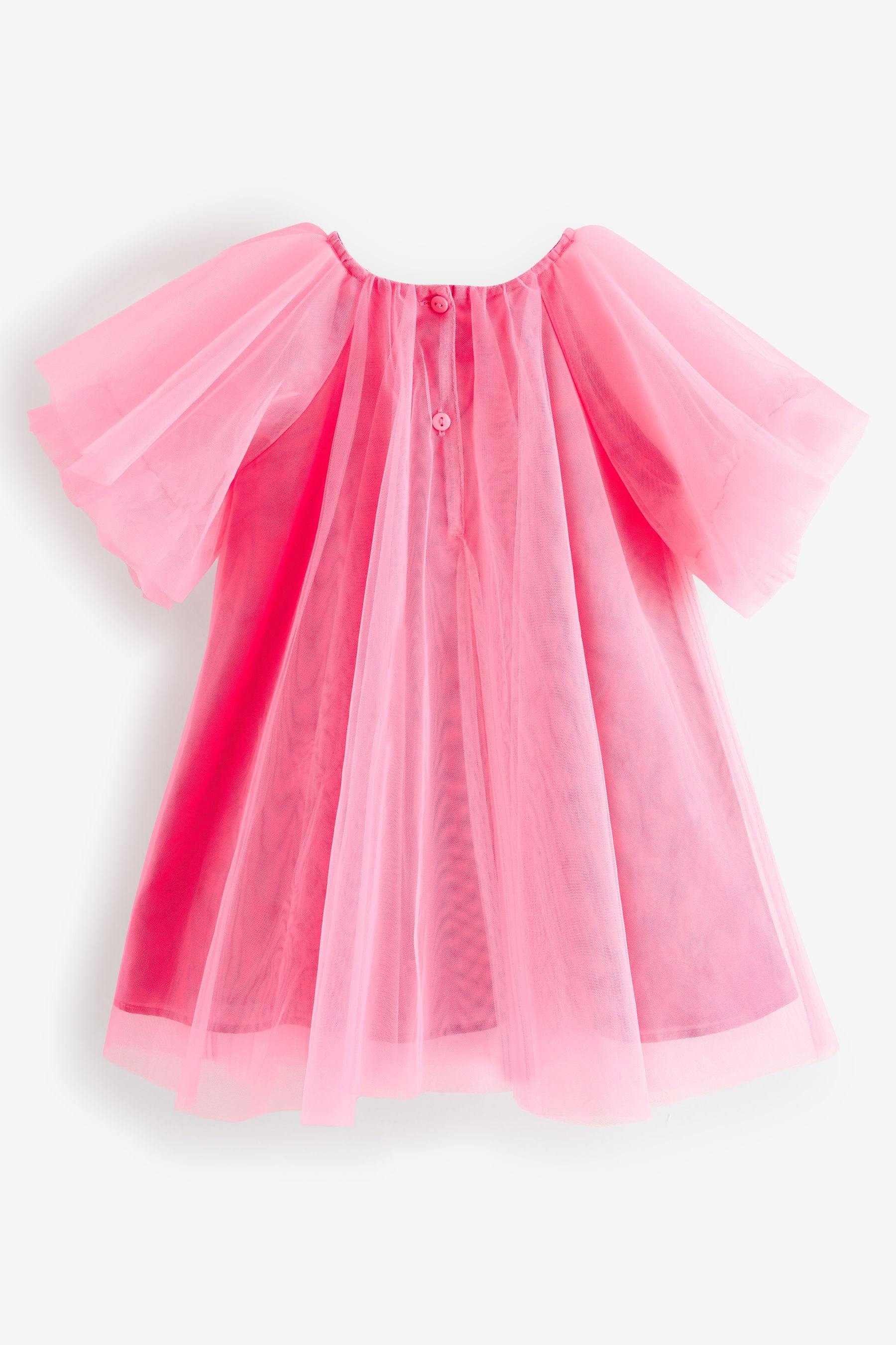 Fluro Pink Mesh Party Dress (3mths-8yrs)