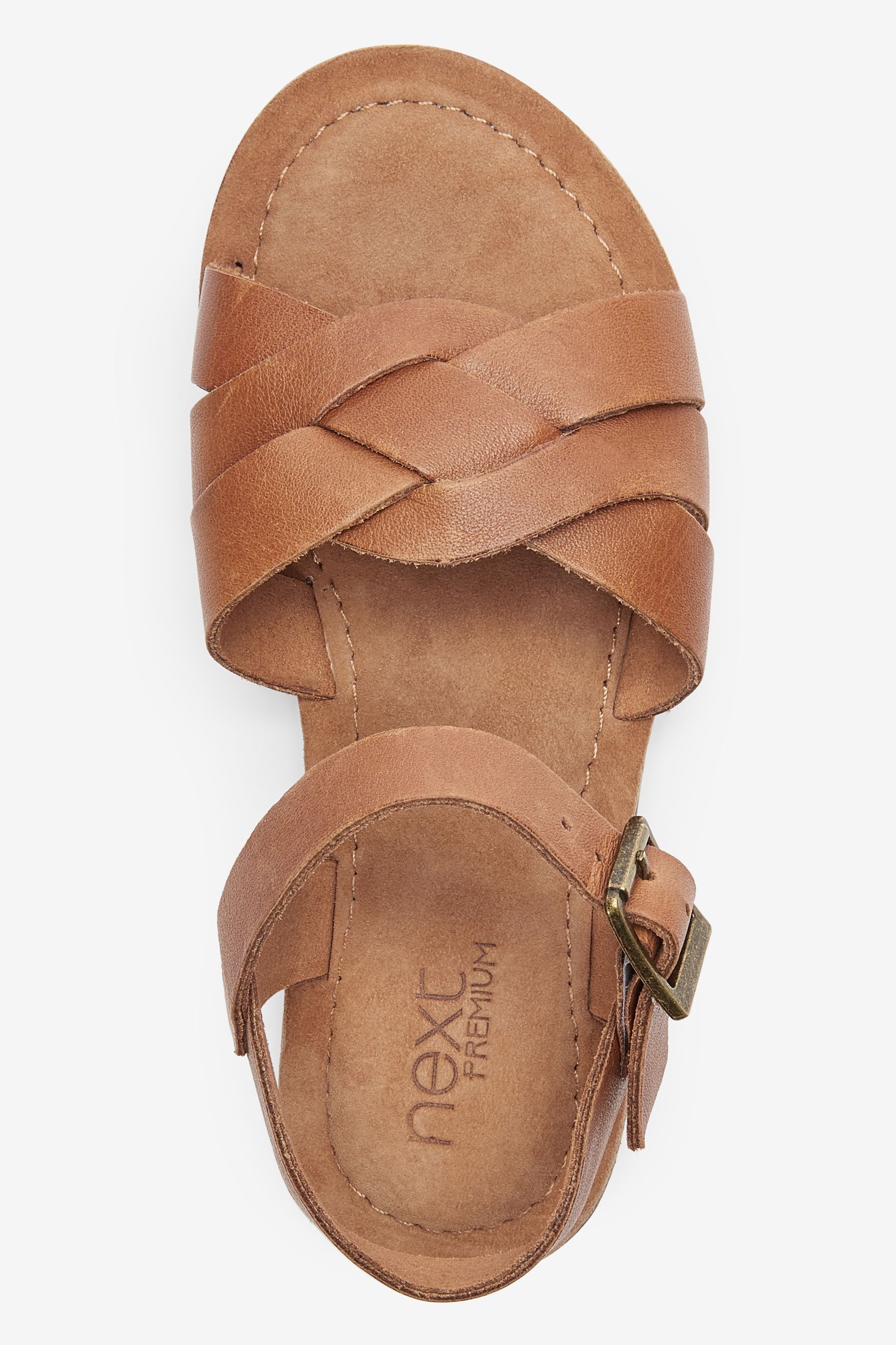 Tan Brown Premium Woven Leather Sandals