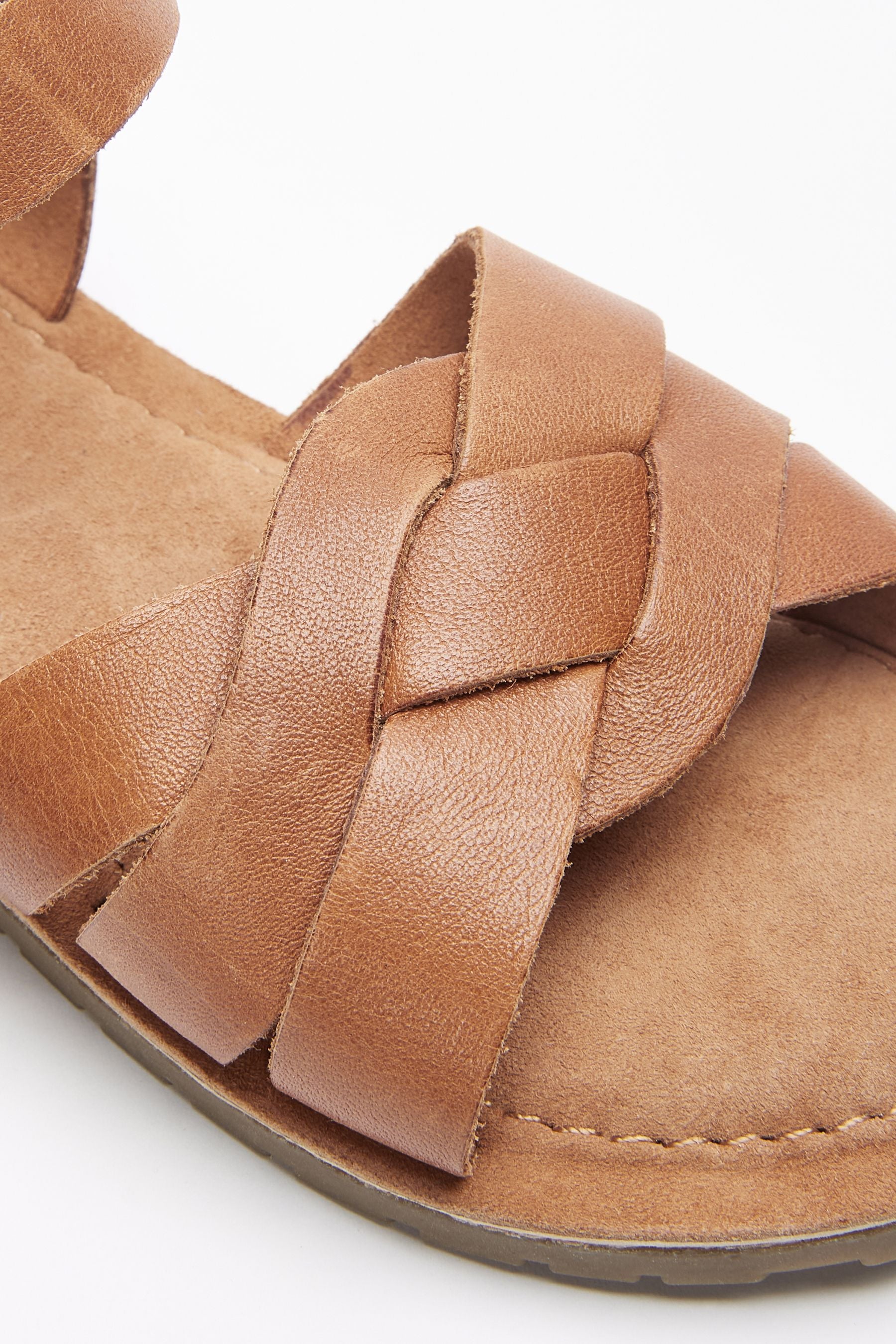 Tan Brown Premium Woven Leather Sandals