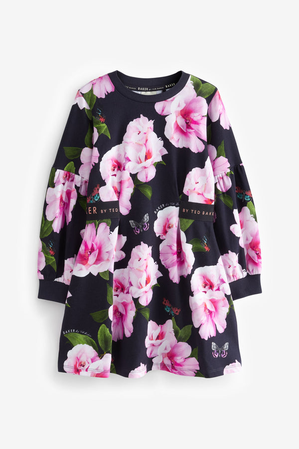 Navy Baker by Ted Baker Floral Sweat Dress