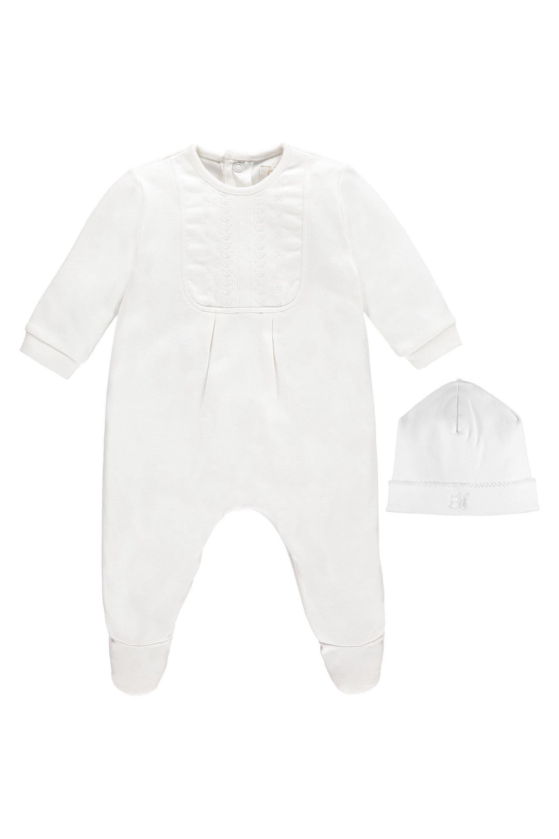 White Emile et Rose All In One With Embroidered Yoke & Hat