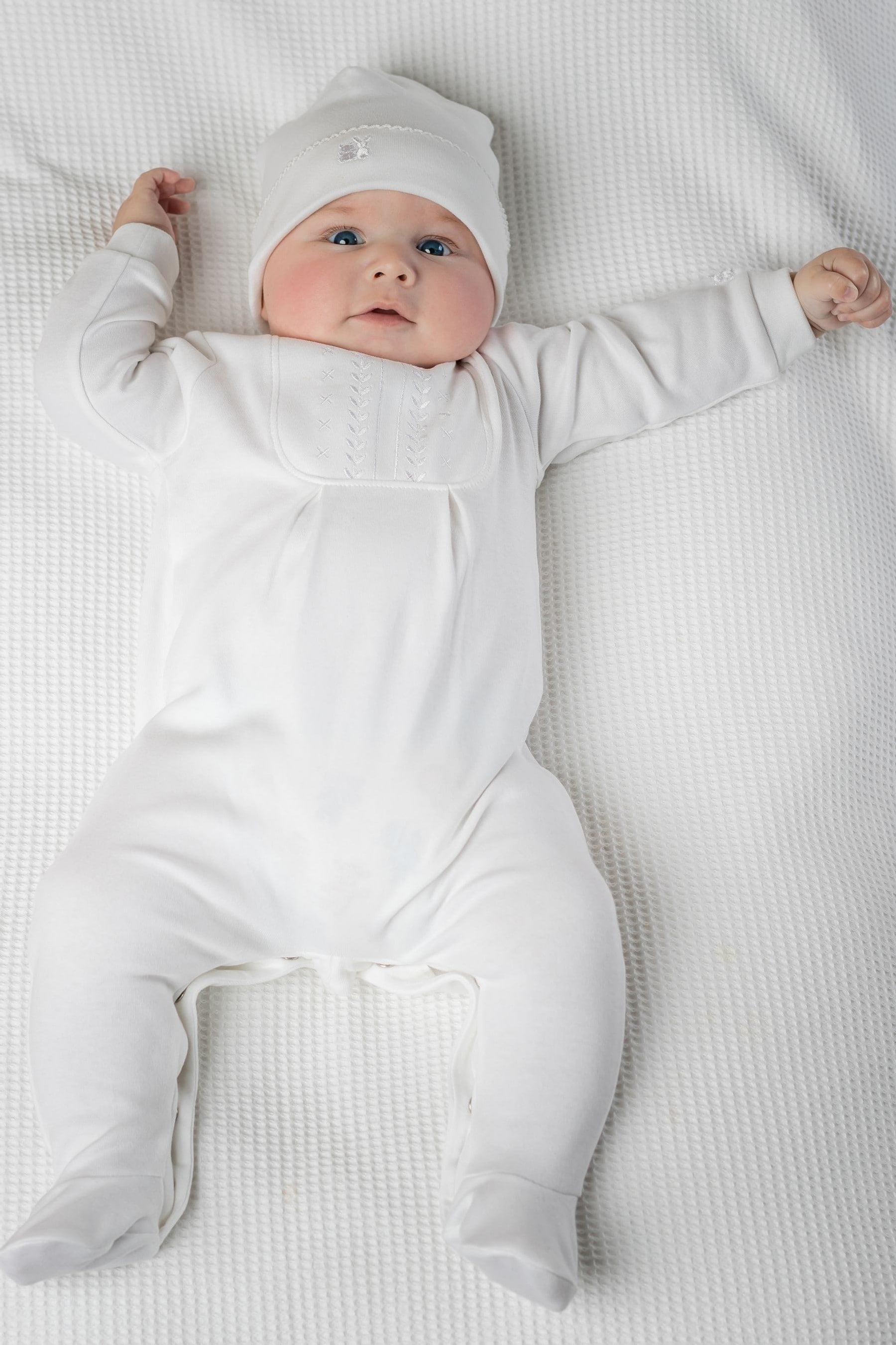 White Emile et Rose All In One With Embroidered Yoke & Hat