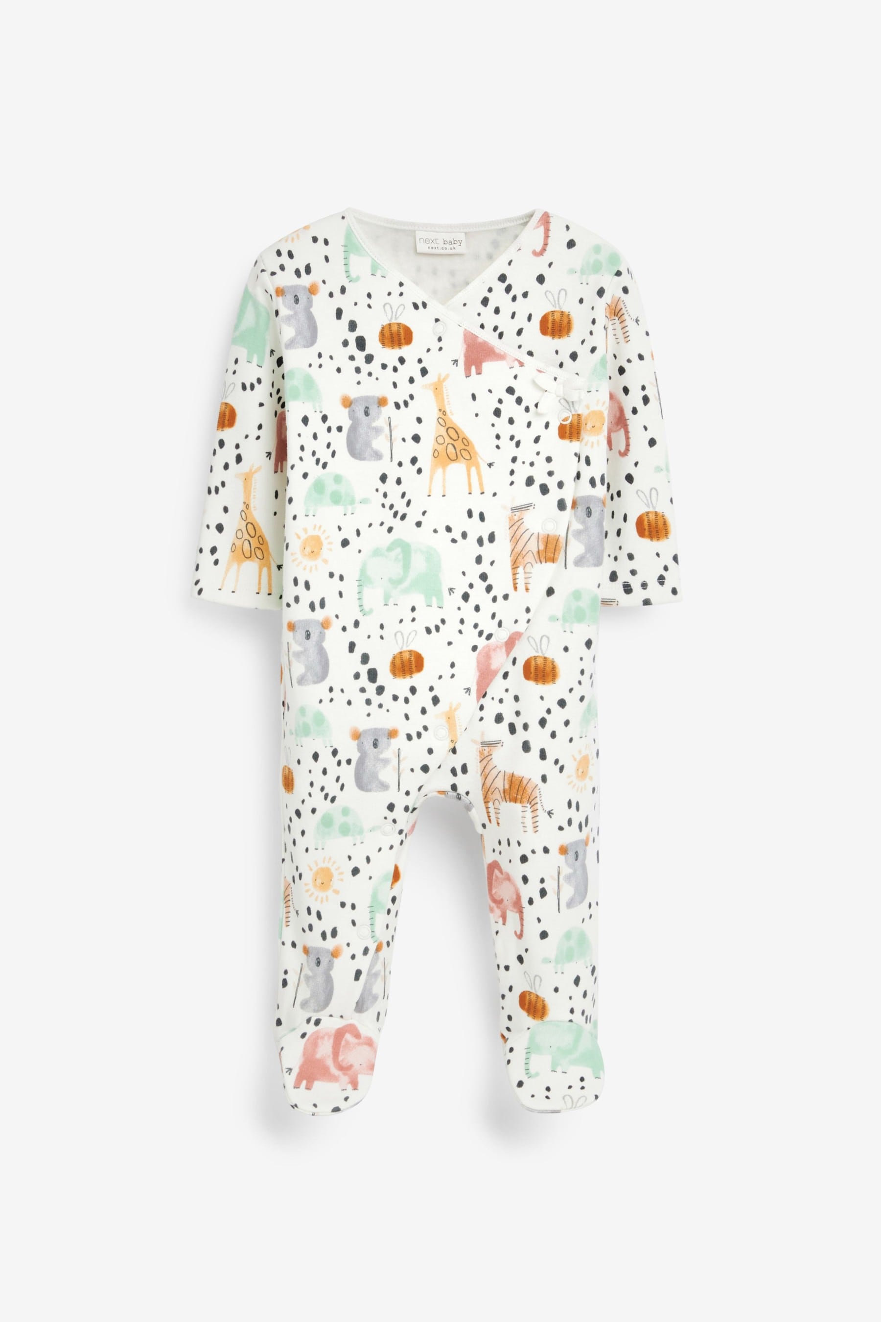 Pastel Safari Fleece Lined Baby Sleepsuit