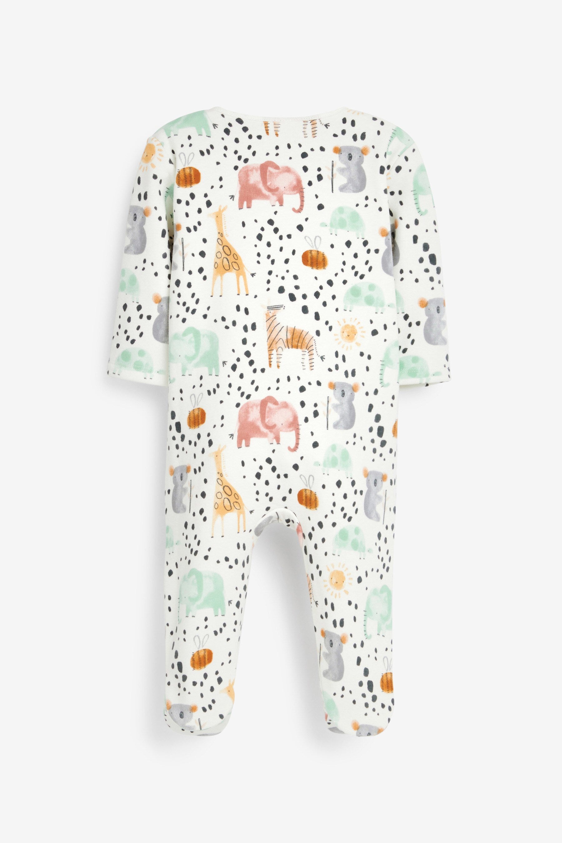 Pastel Safari Fleece Lined Baby Sleepsuit