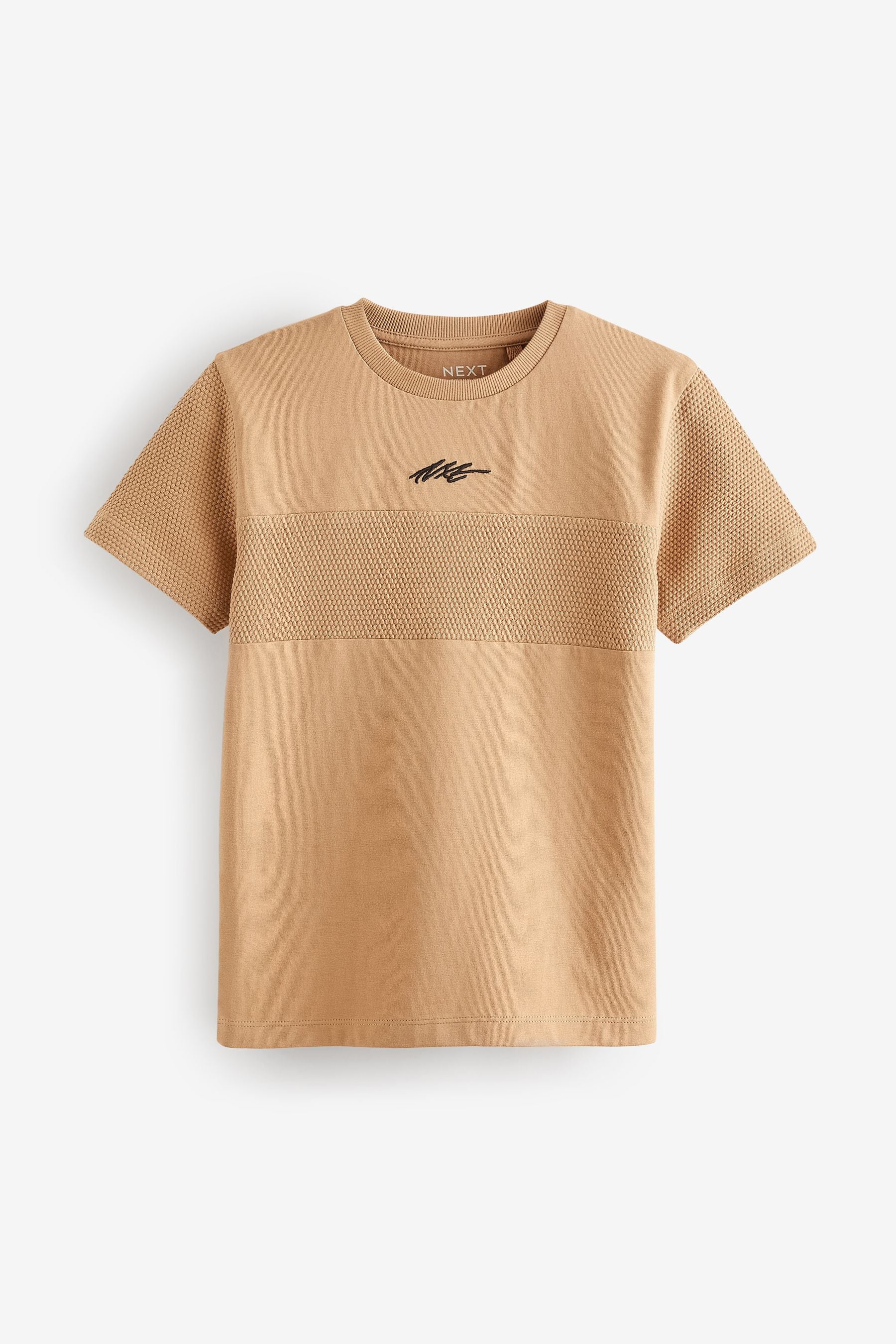 Black/Tan Brown Textured T-Shirts 2 Pack (3-16yrs)