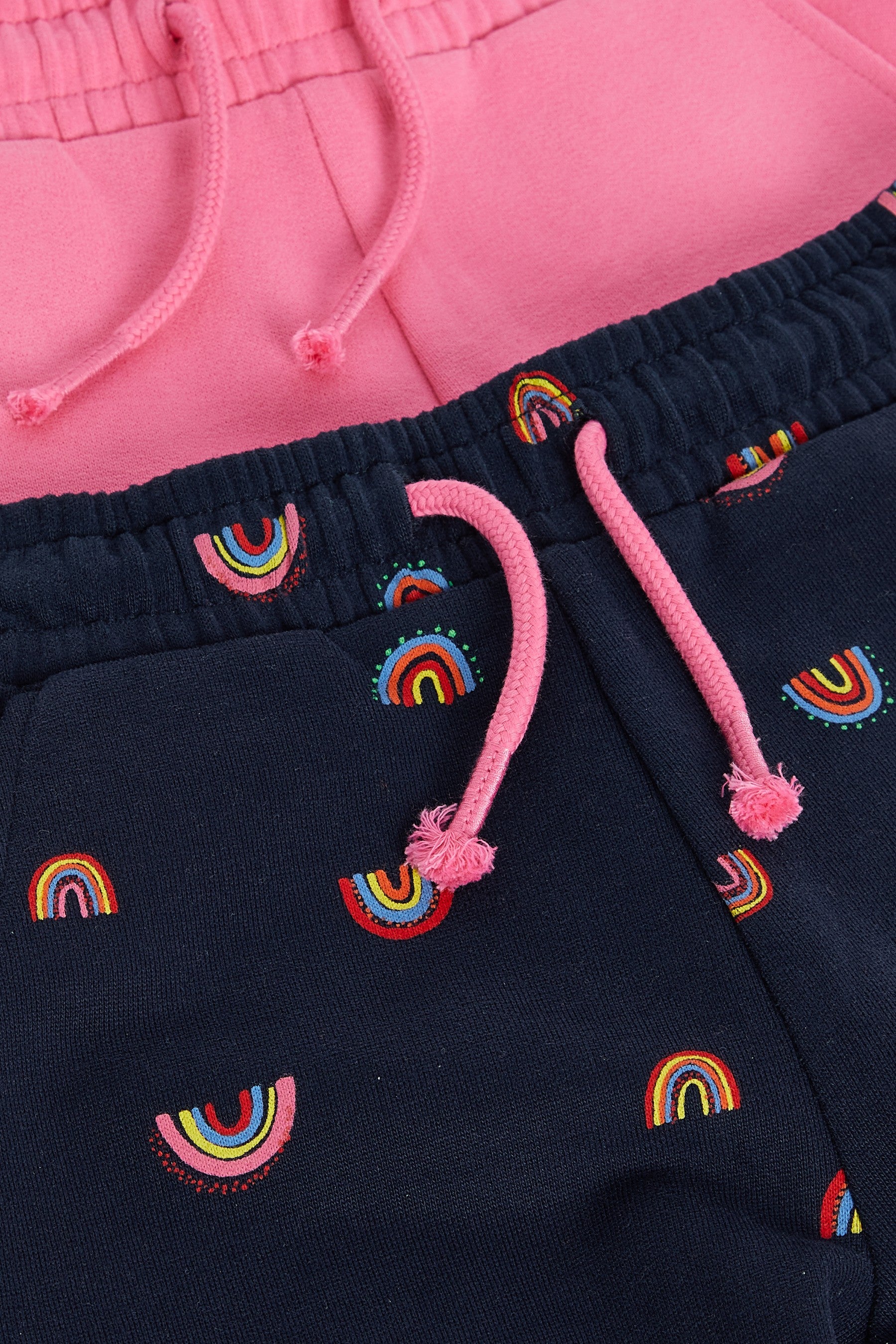 Navy Blue Rainbow & Pink 2 Pack Joggers (3-16yrs)