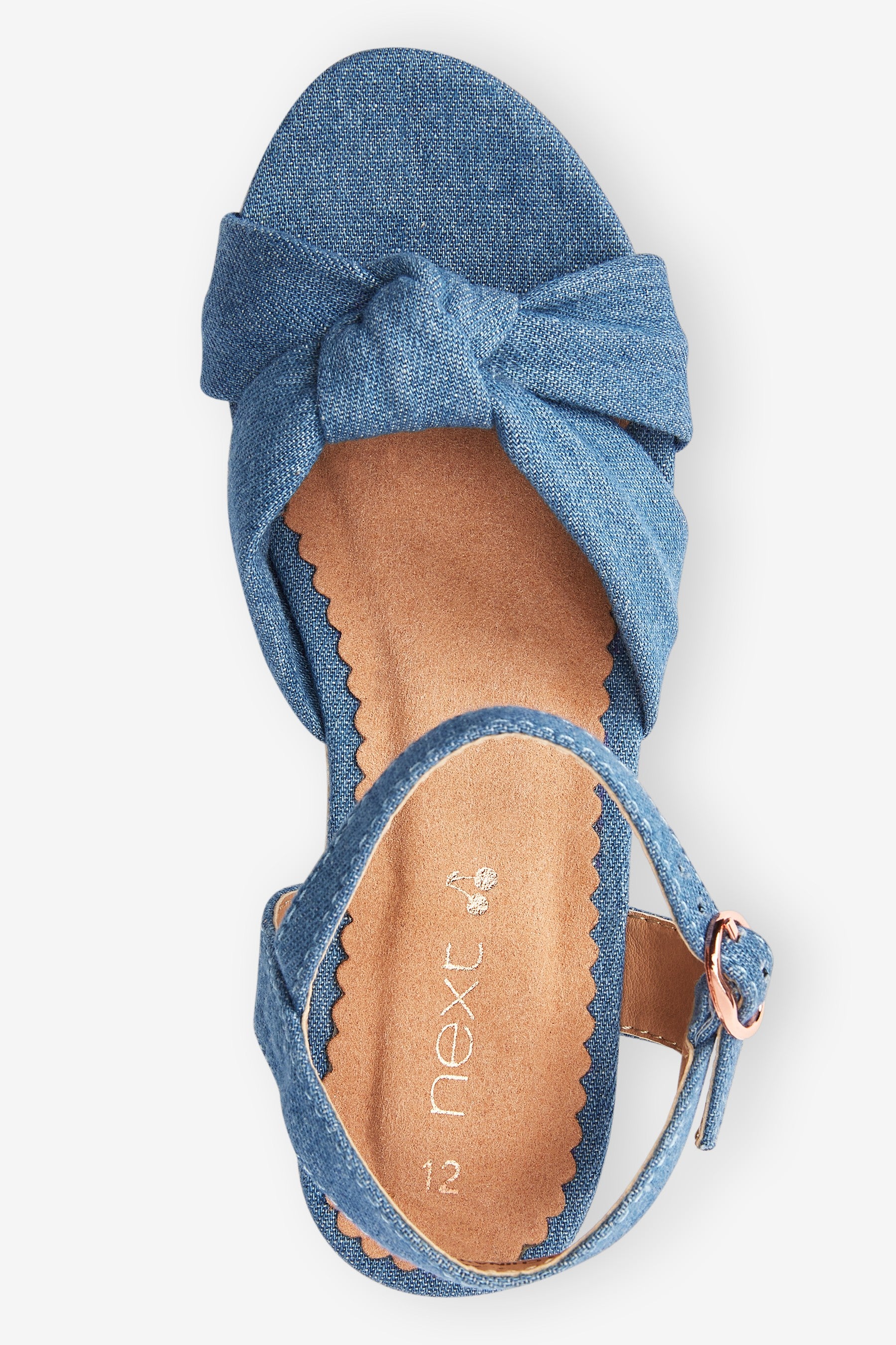 Denim Knot Detail Wedge Sandals