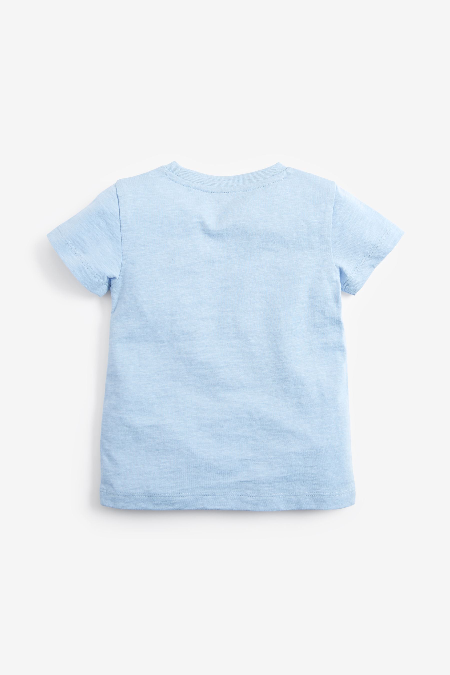 Mid Blue Short Sleeve Plain T-Shirt (3mths-7yrs)