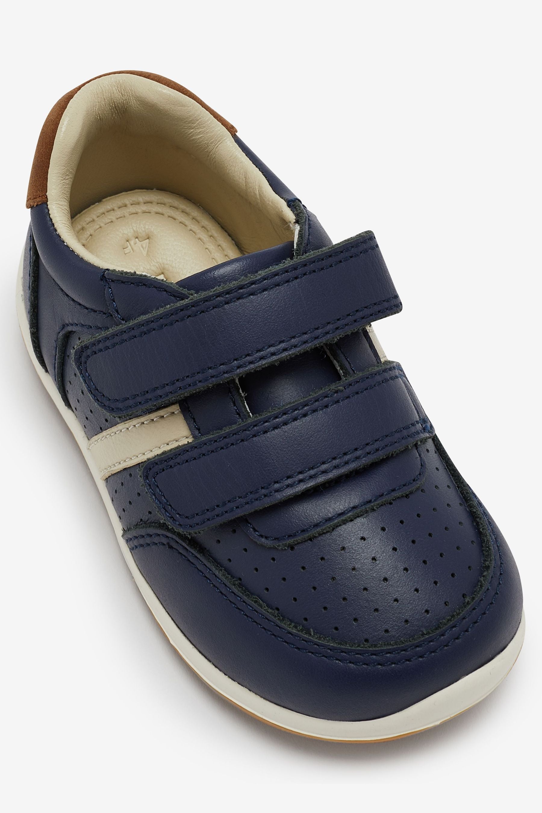 Navy Touch Fastening Leather First Walker Baby Shoes