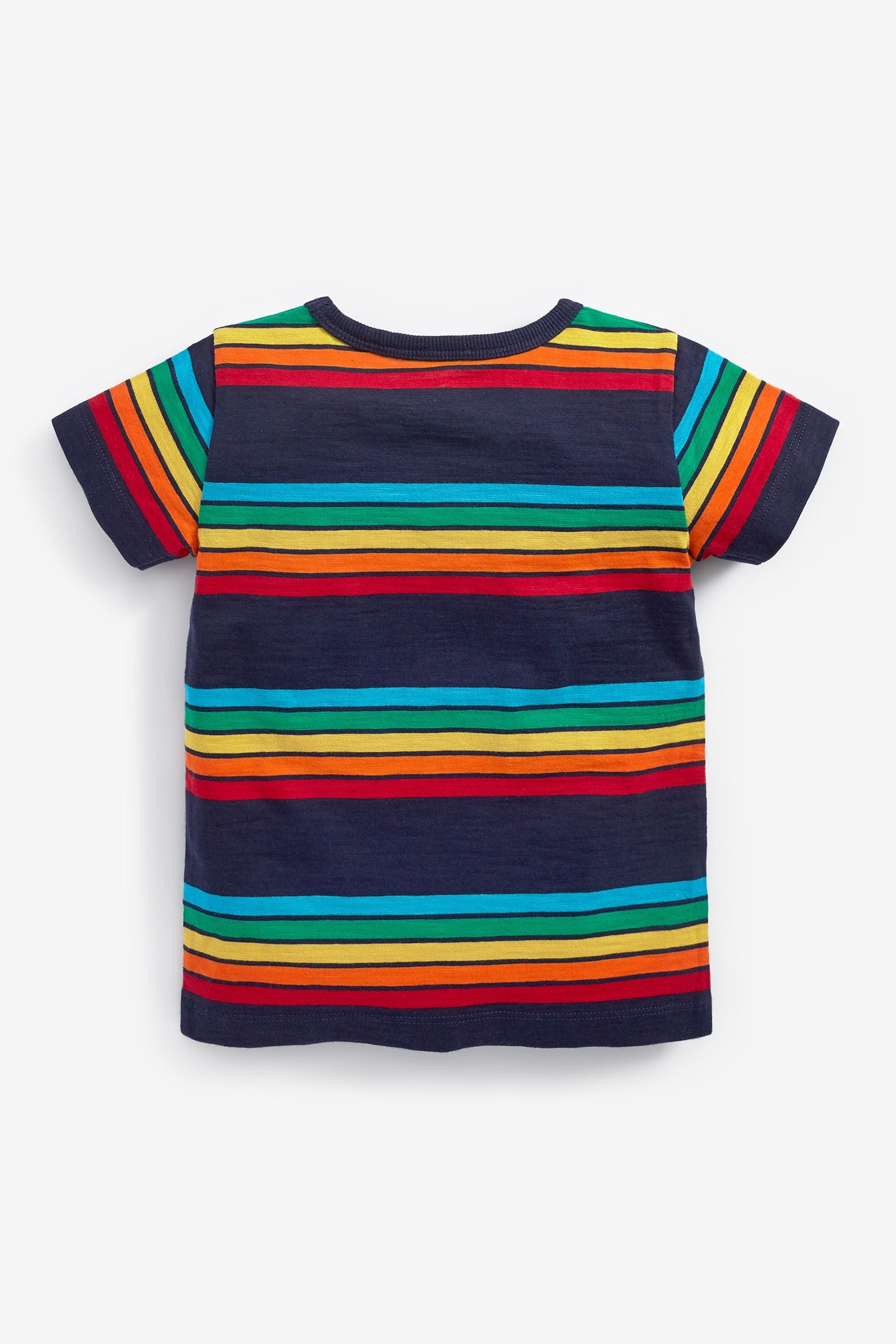 Navy Rainbow Short Sleeve Stripe T-Shirt (3mths-7yrs)