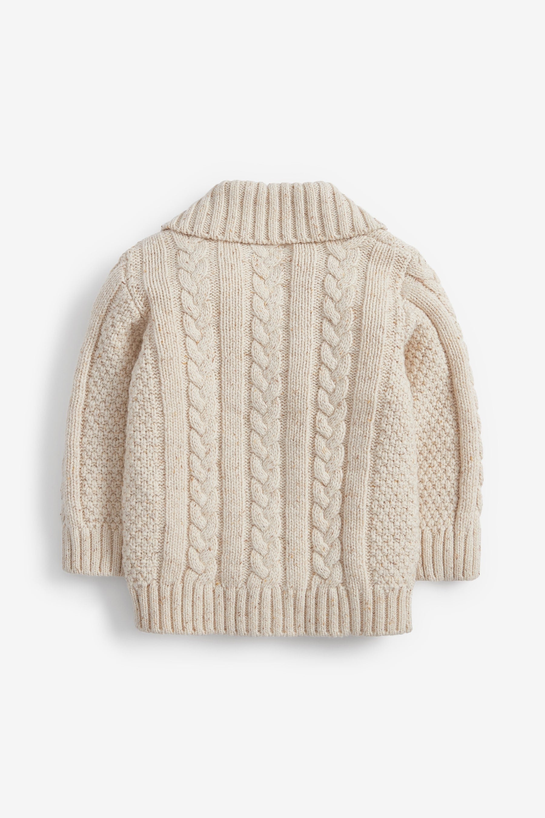 Ecru White Cable Button Through Cardigan (3mths-7yrs)