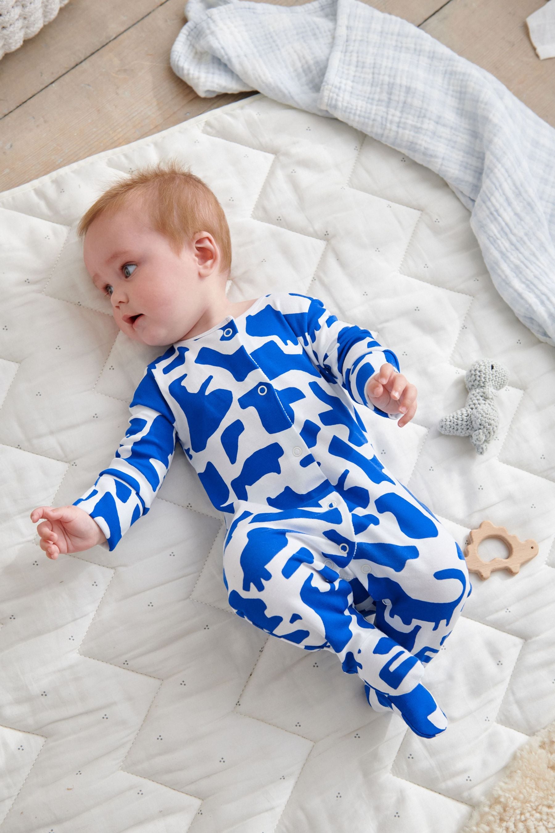 Modern Blues Baby Sleepsuits 5 Pack (0-2yrs)