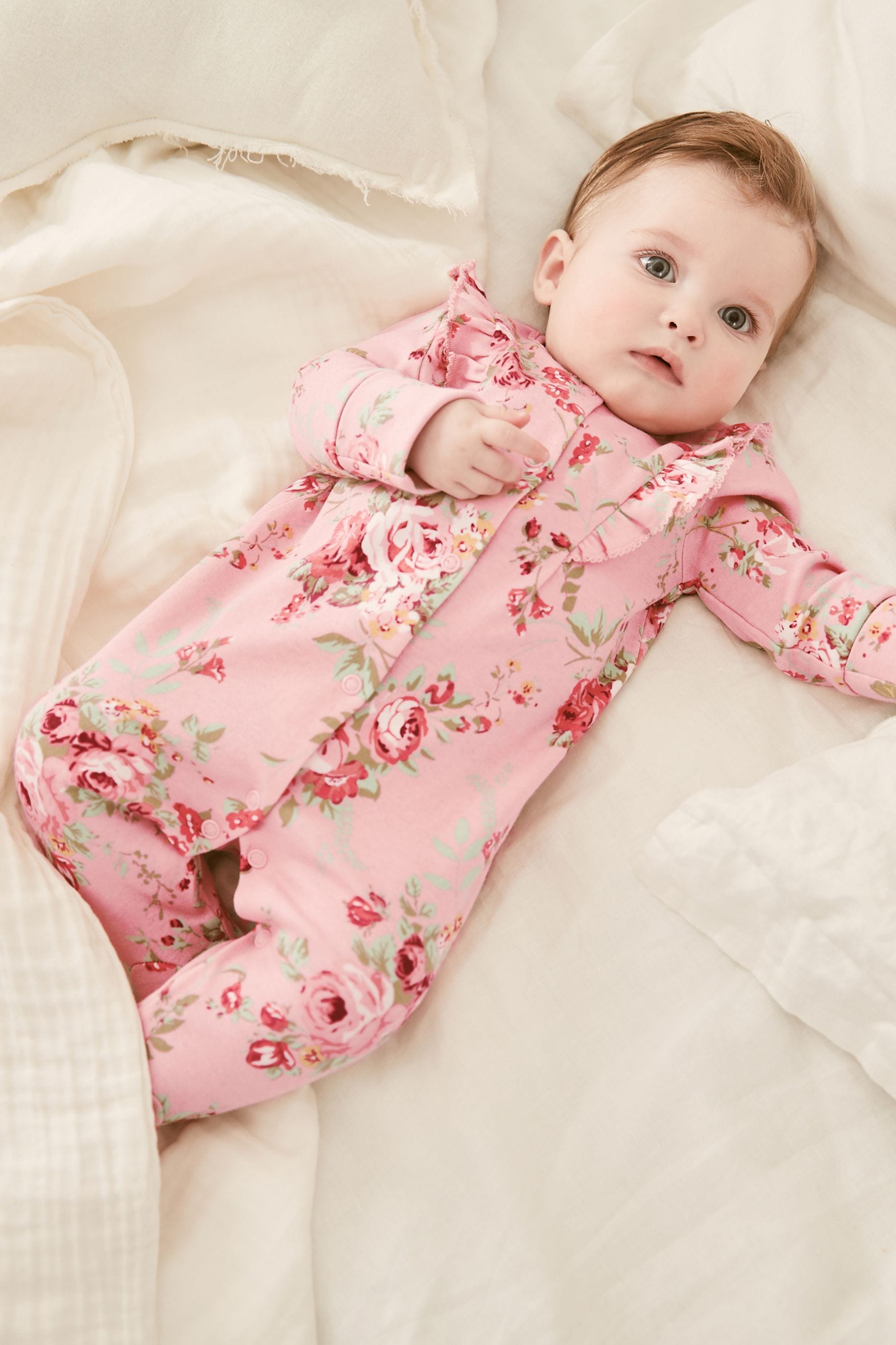 Pink Baby Sleepsuits 5 Pack (0-2yrs)