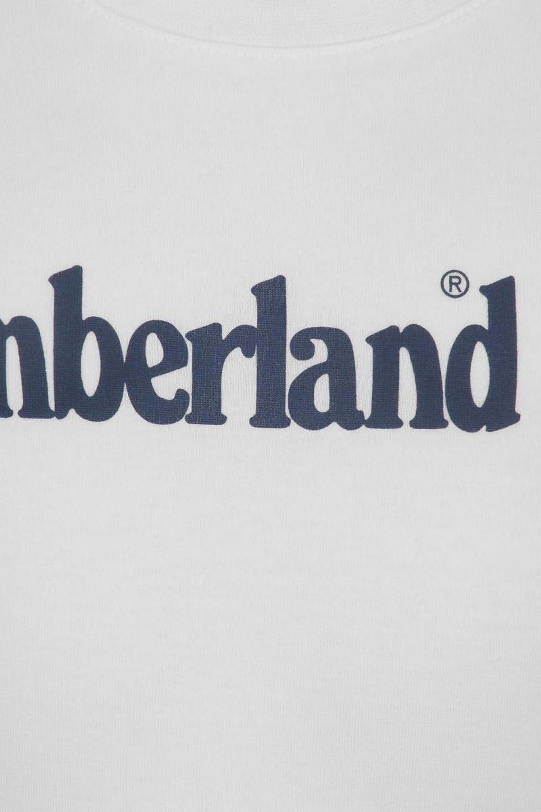 White Timberland White Logo T-shirt