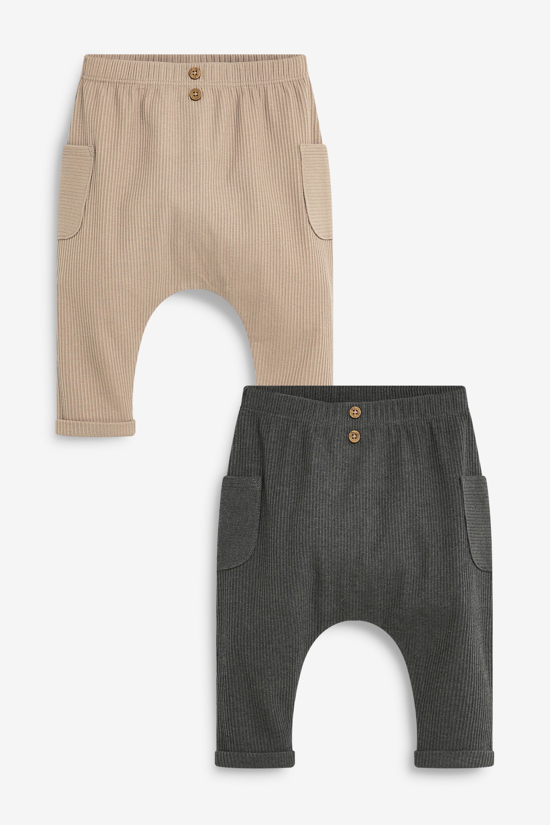 Grey/Beige 2 Pack Baby Joggers