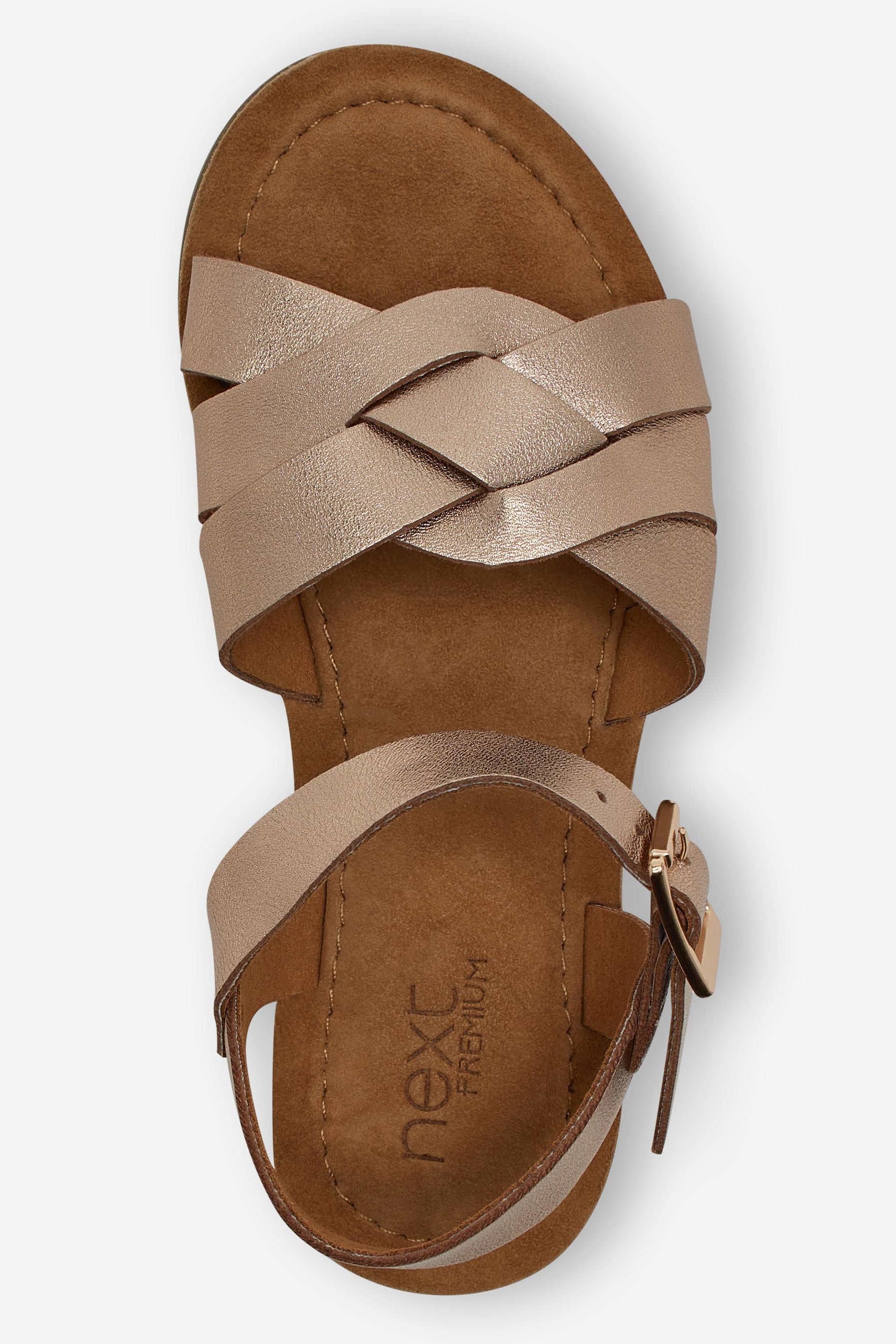 Rose Gold Premium Woven Leather Sandals