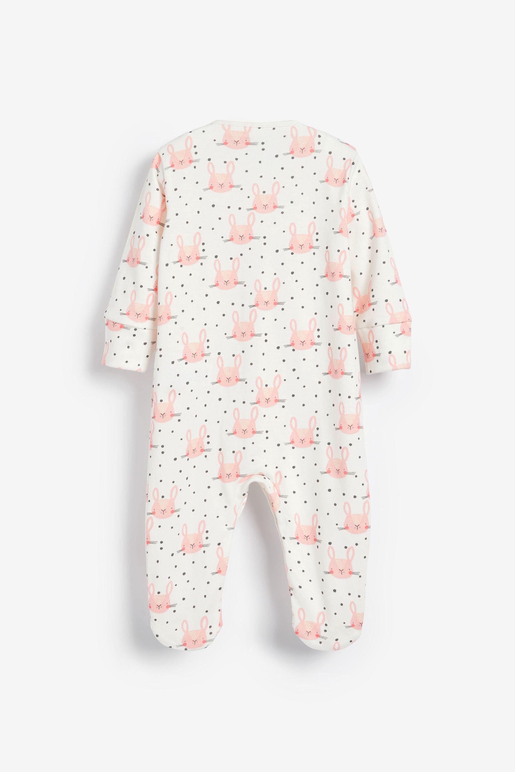 Monochrome Bunny Baby 3 Pack Sleepsuits (0-2yrs)