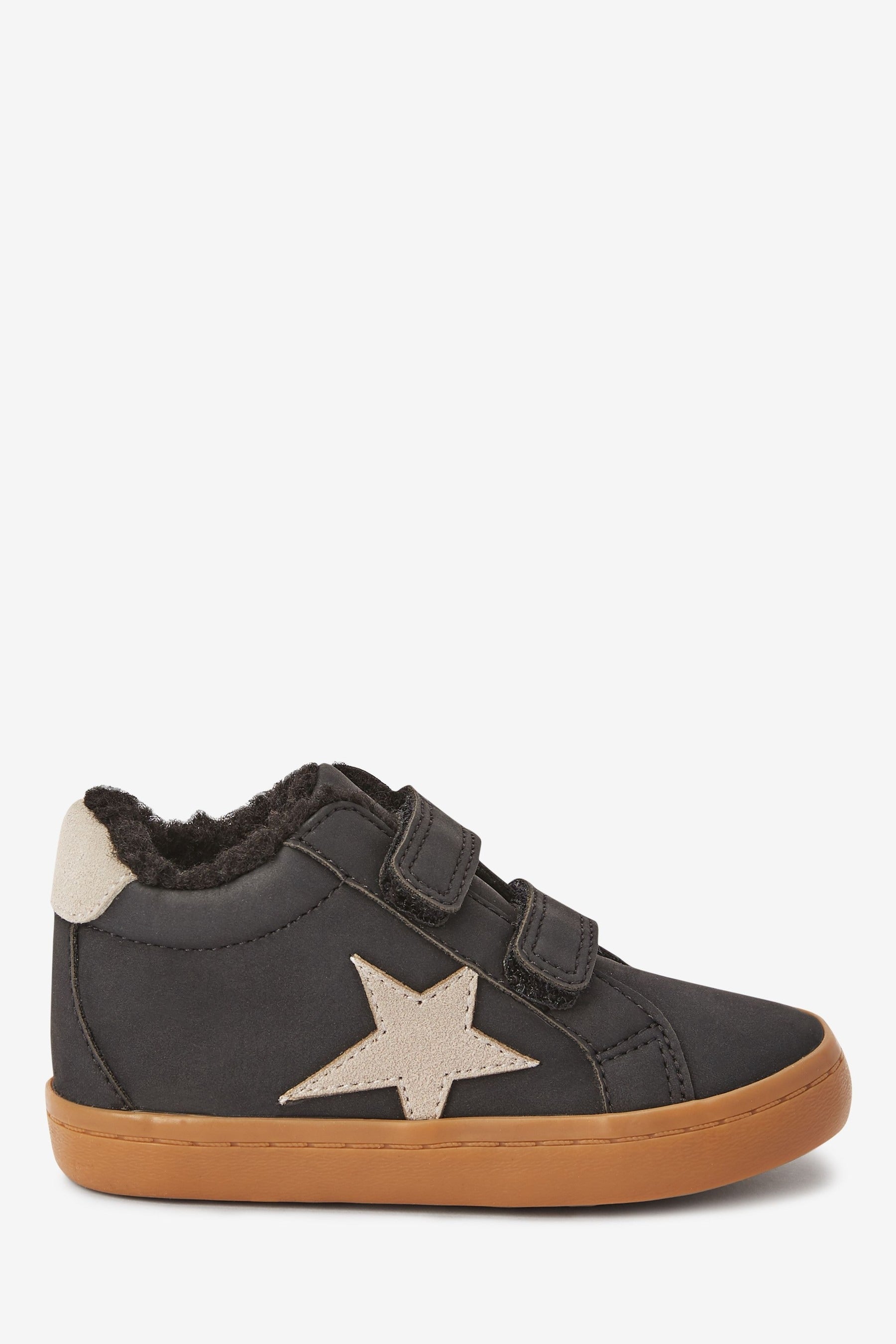 Black/Tan Star Warm Lined Touch Fastening Boots