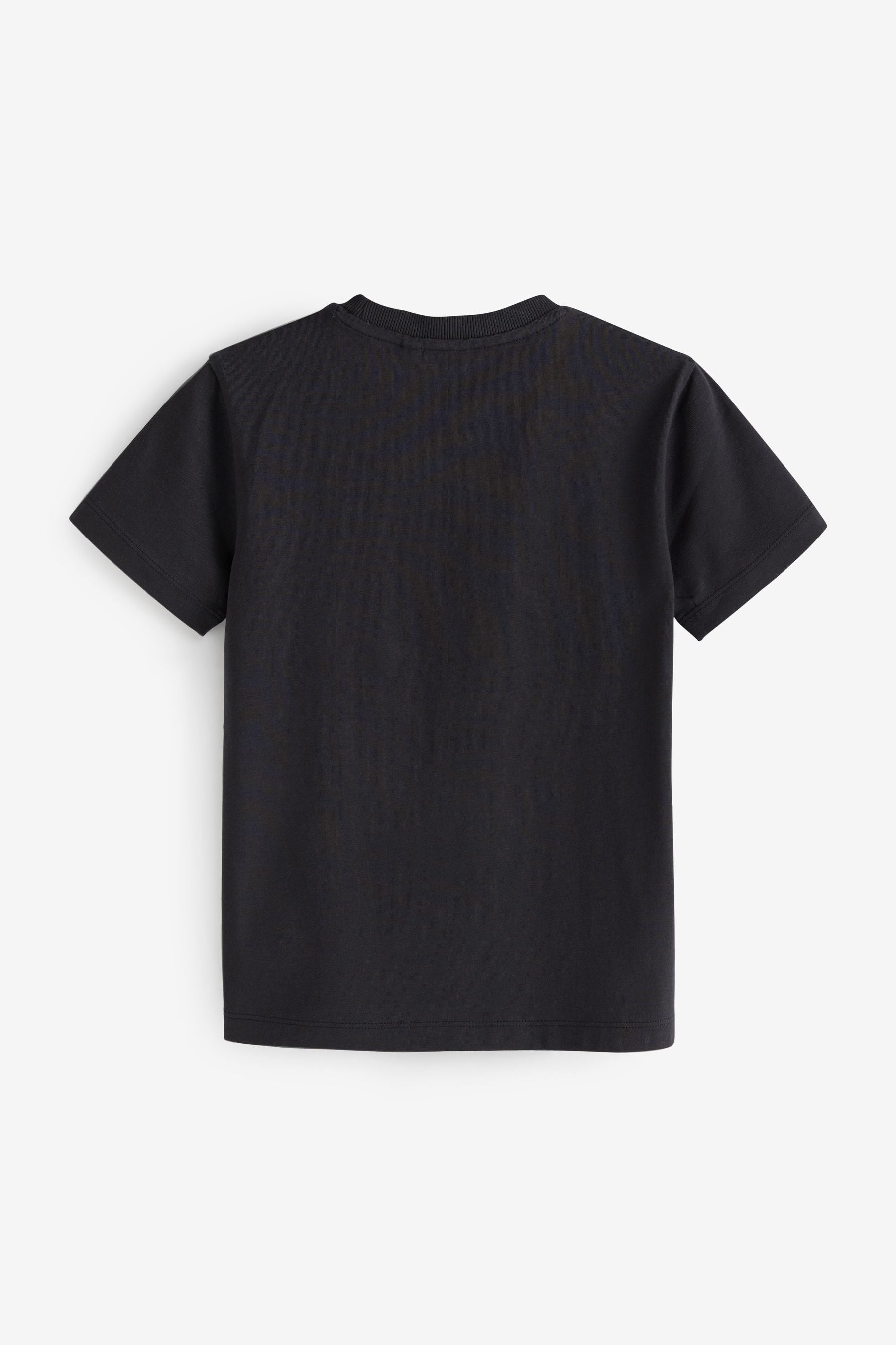 Black/White Textured Colourblock Short Sleeve T-Shirt (3-16yrs)