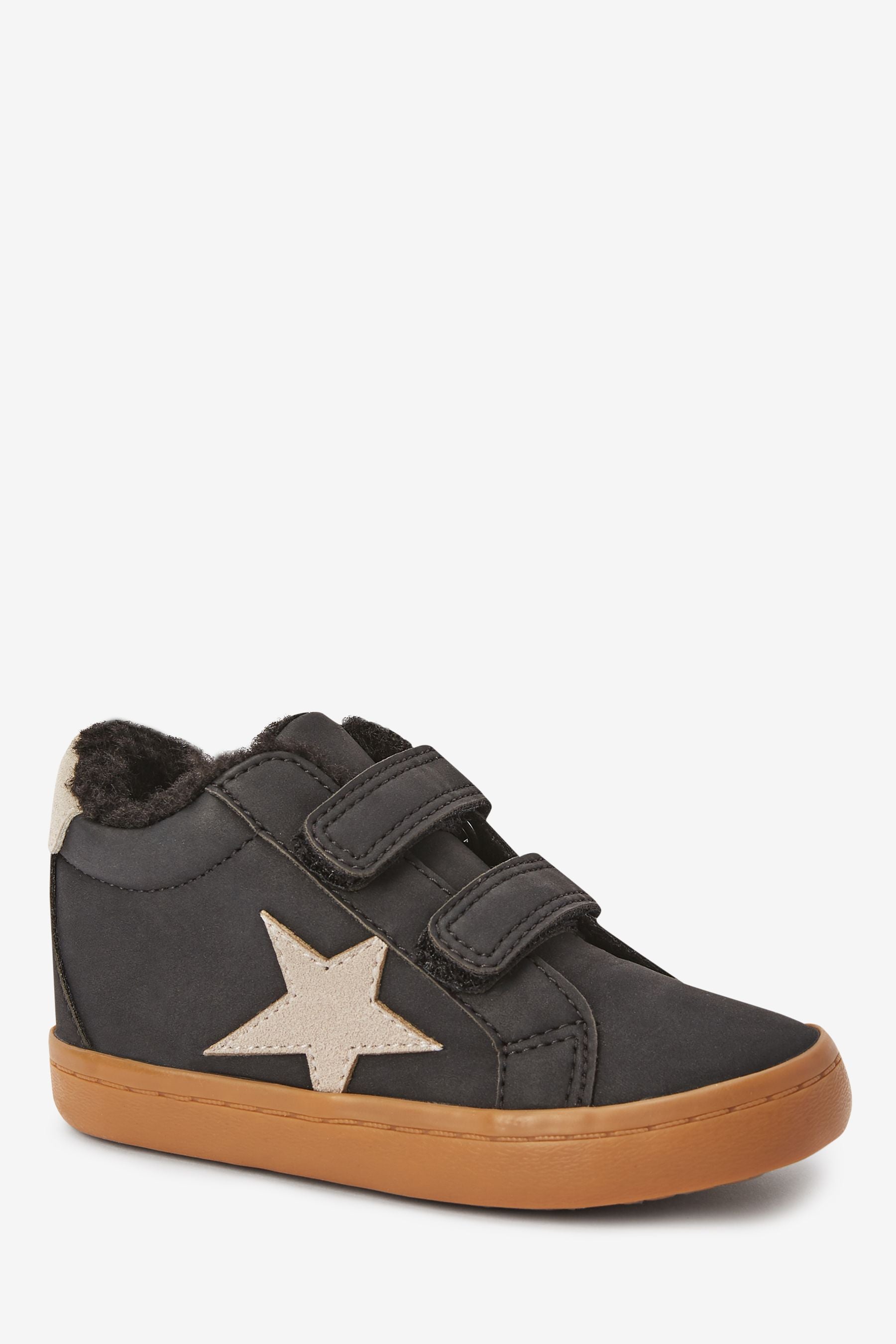 Black/Tan Star Warm Lined Touch Fastening Boots