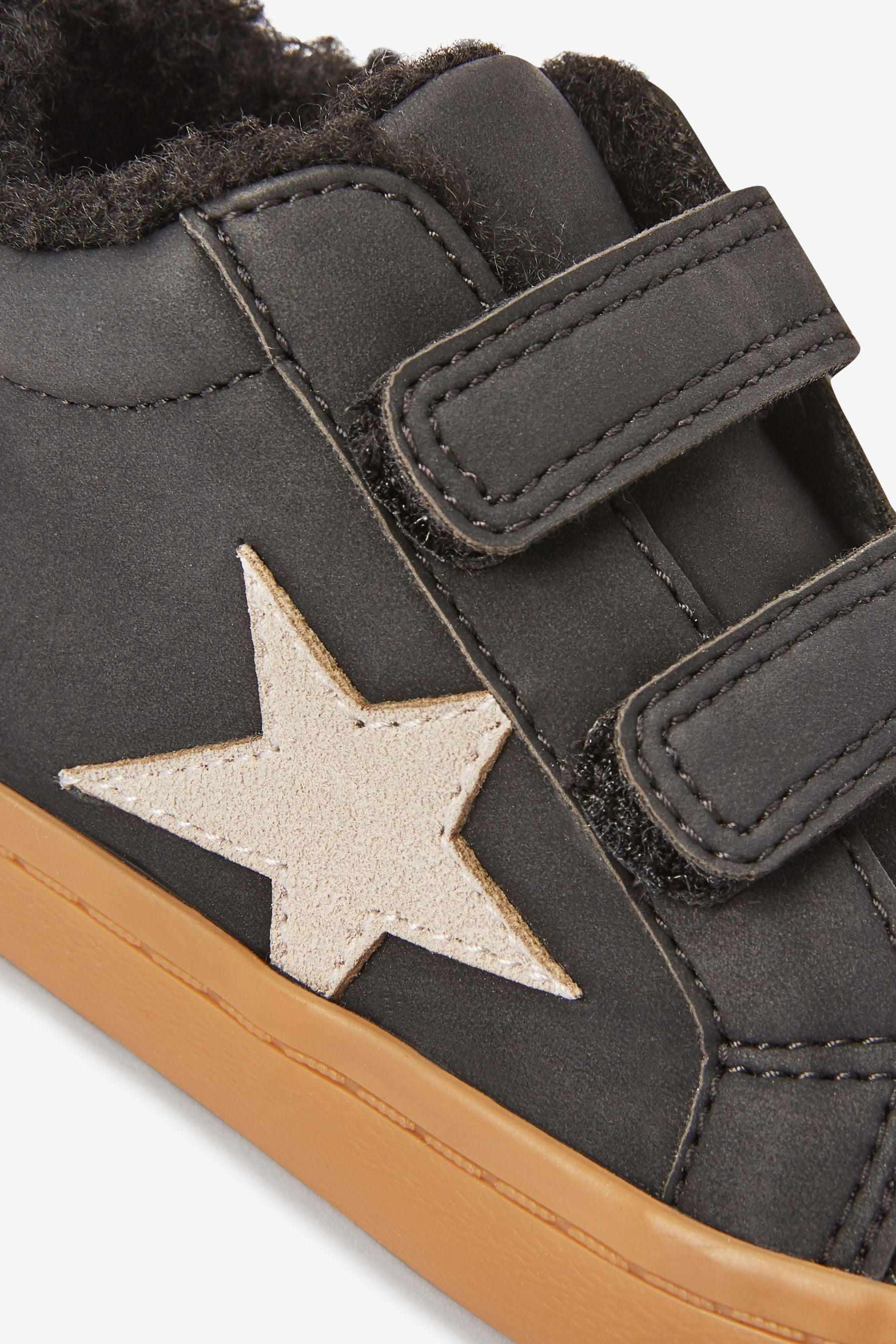 Black/Tan Star Warm Lined Touch Fastening Boots