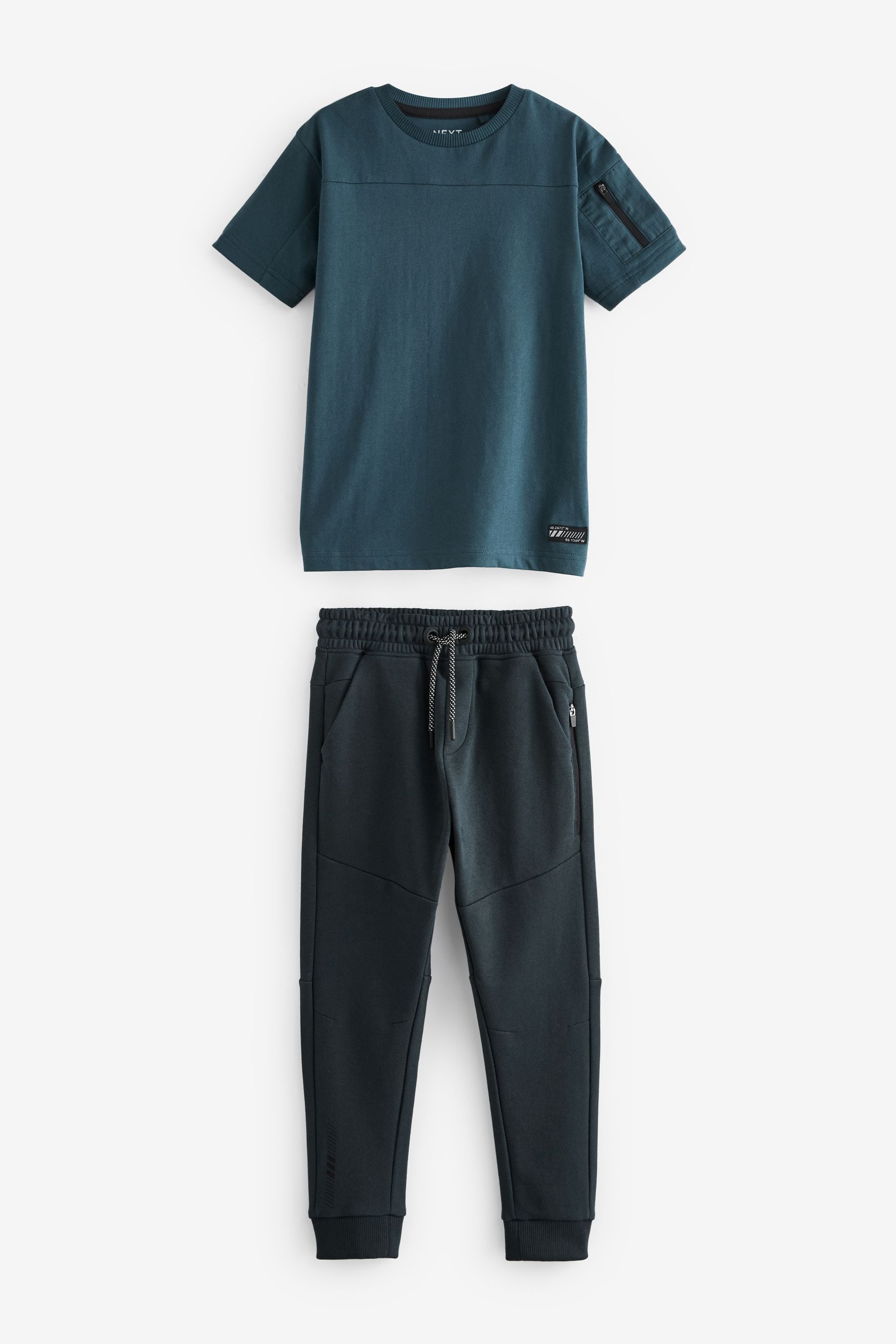 Blue Utility Short Sleeve T-Shirt And Joggers Set (3-16yrs)