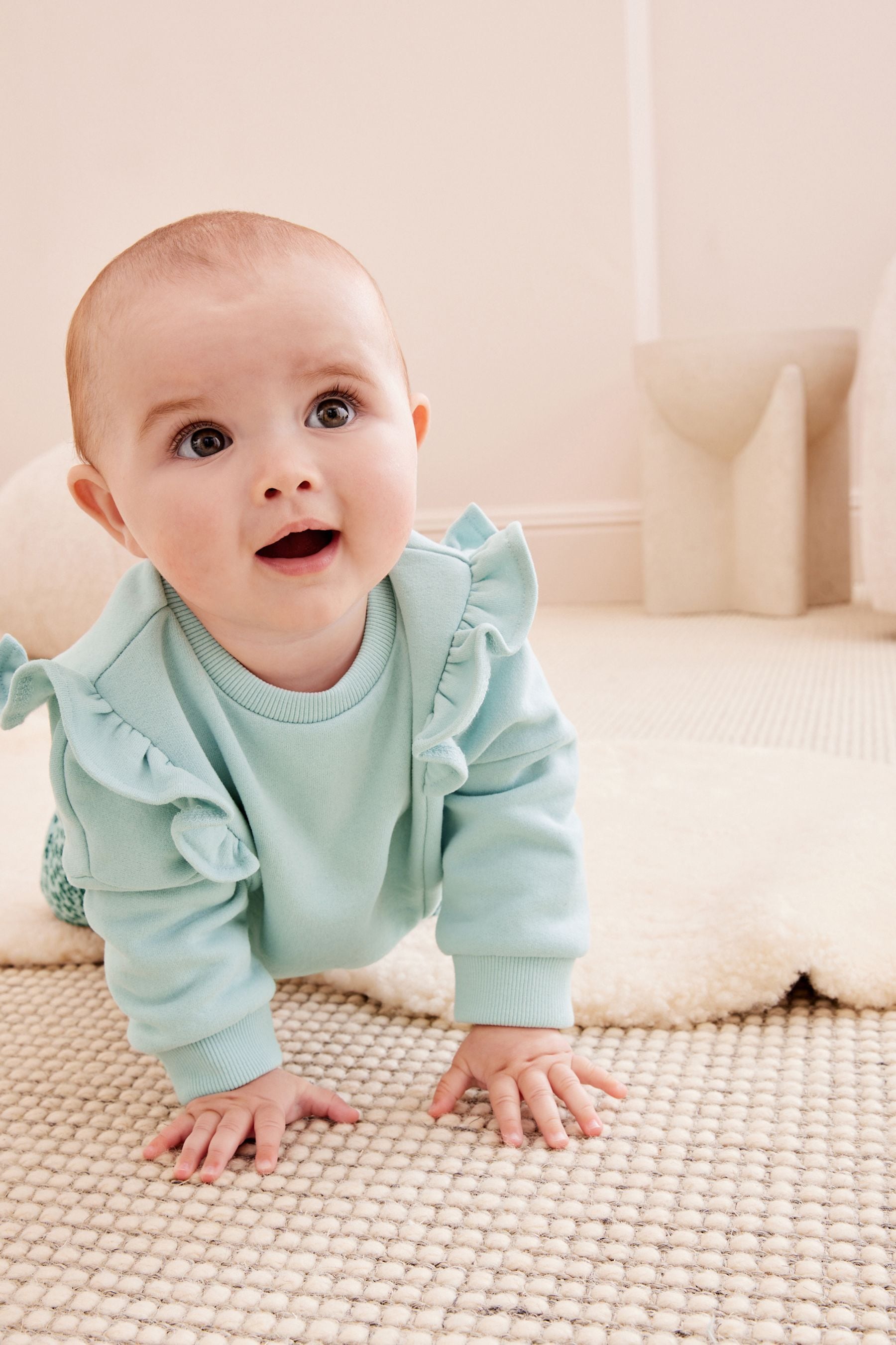 Teal Blue 2 Piece Baby Sweater and Leggings Set