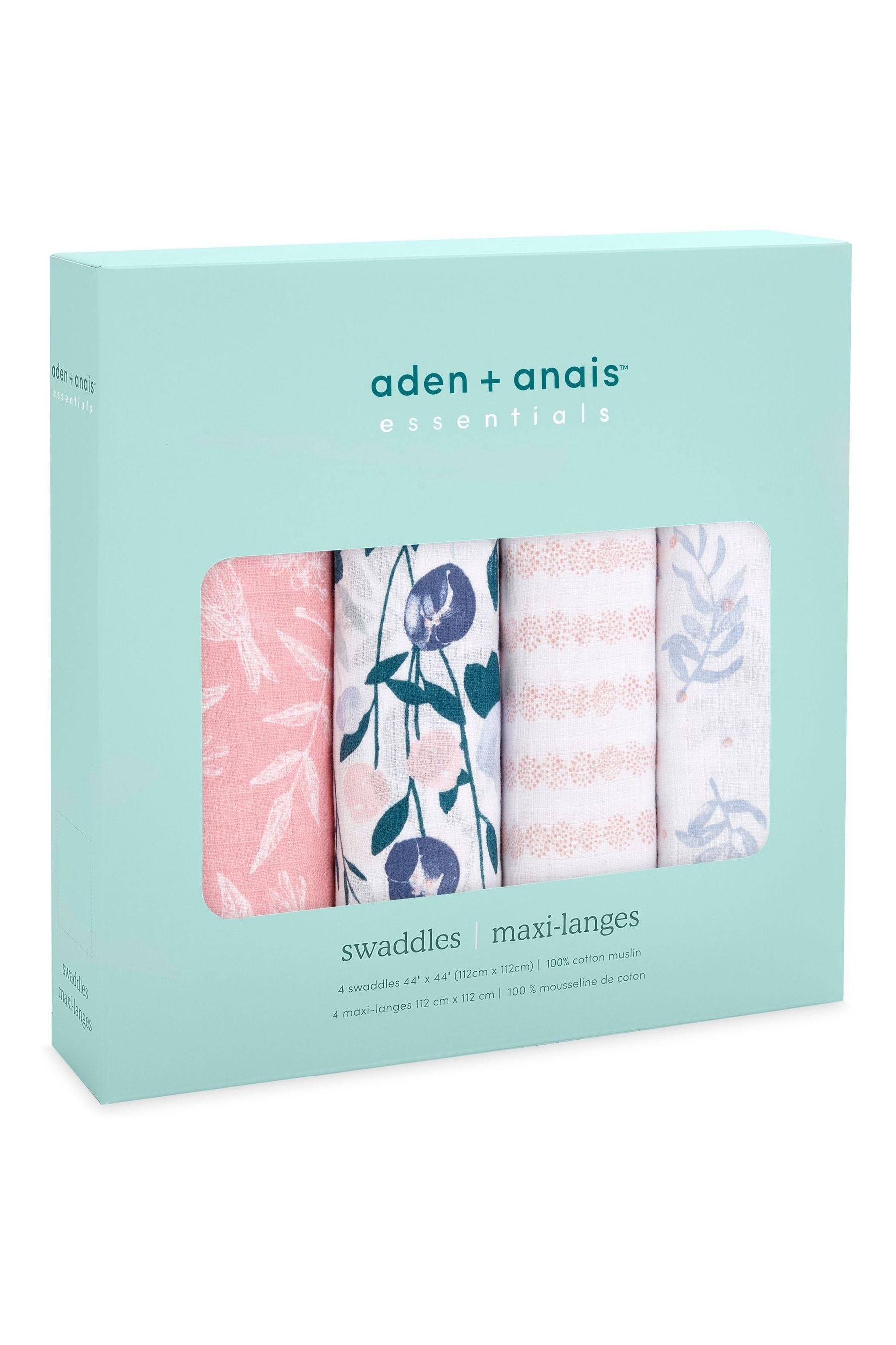 flowers bloom aden + anais Essentials Cotton Muslin Blankets 4 Pack