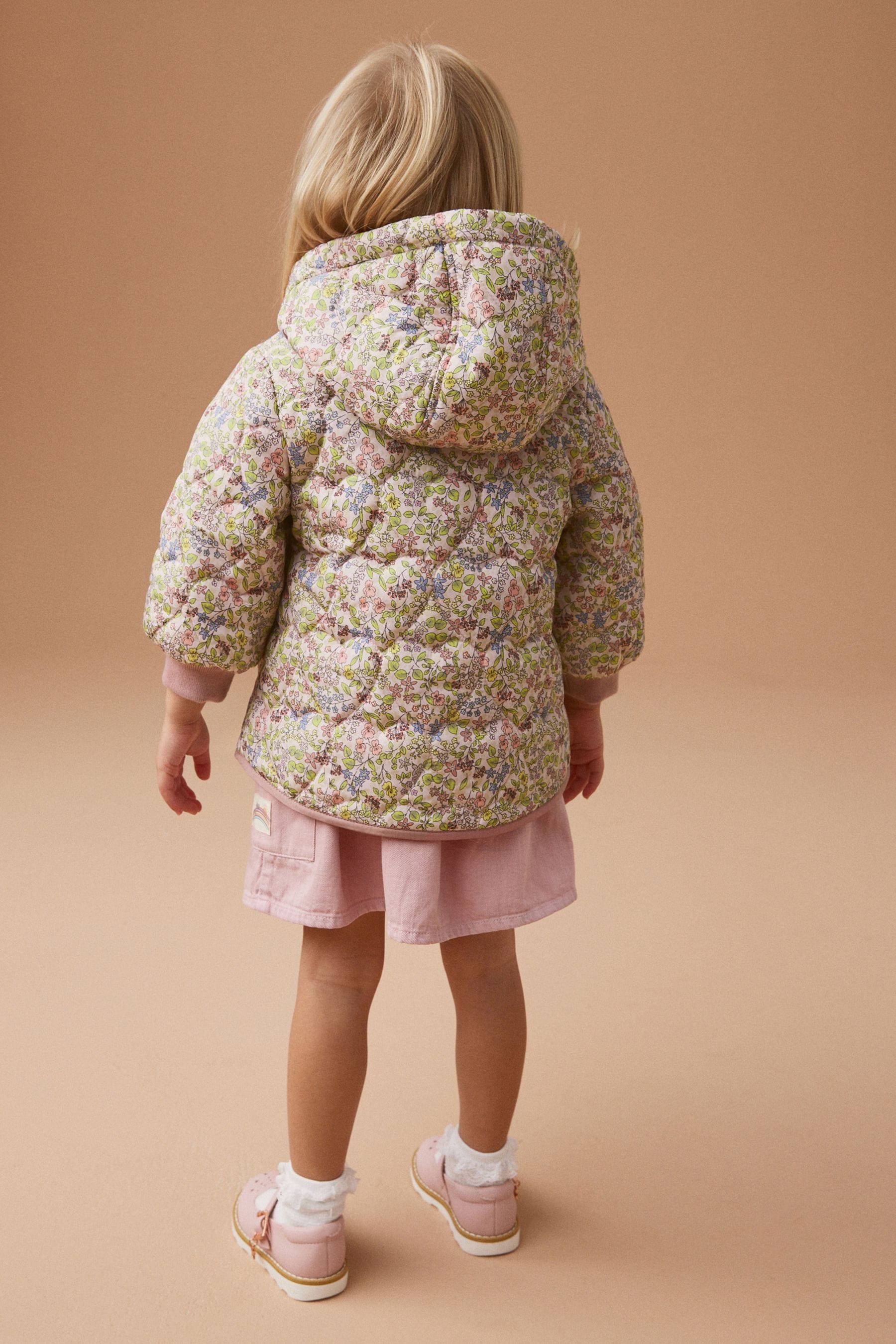 Multi Shower Resistant Aop Print Quilted Shacket (3mths-7yrs)