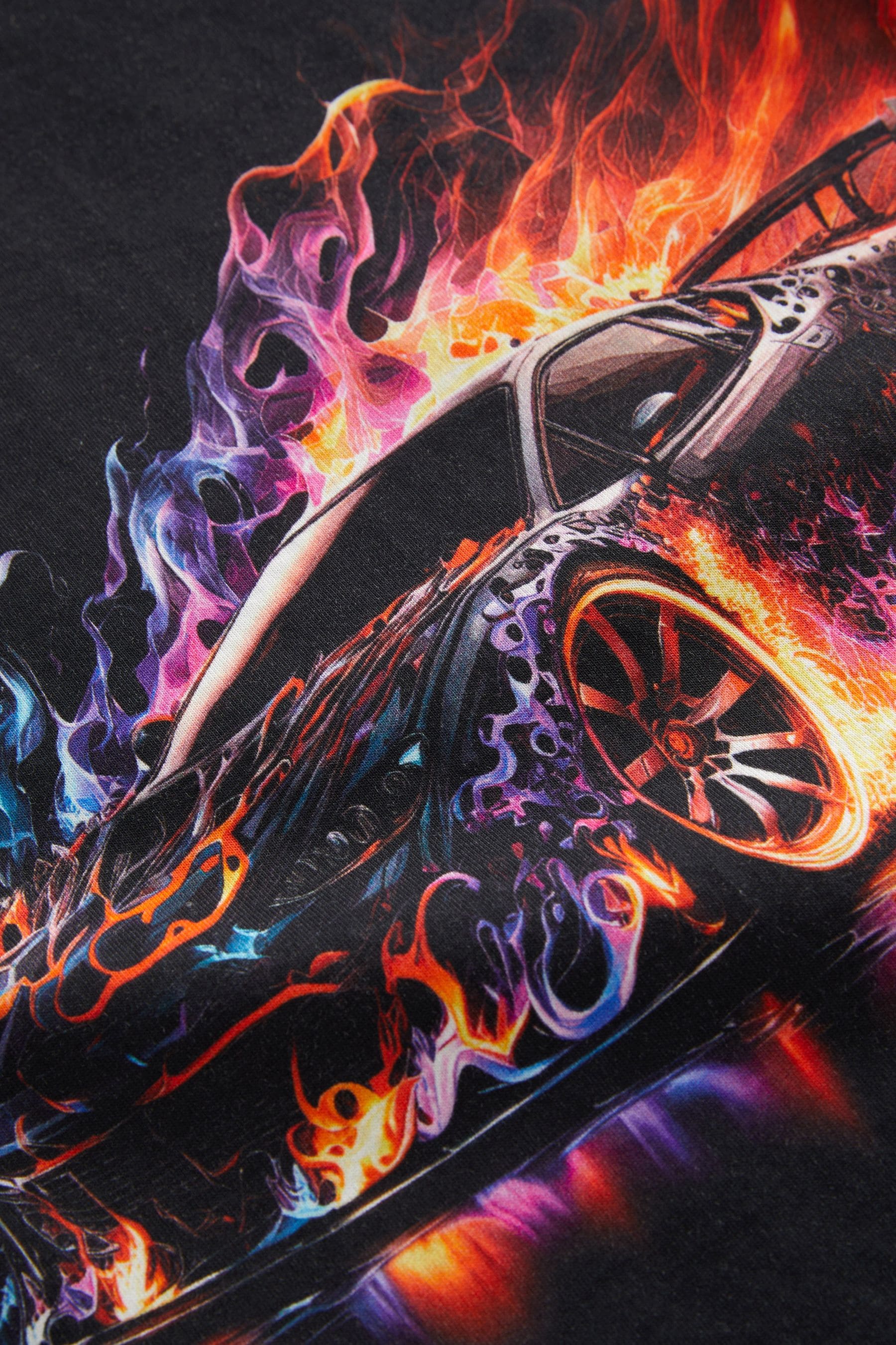 Black Flame Car All-Over Print Short Sleeve T-Shirt (3-16yrs)