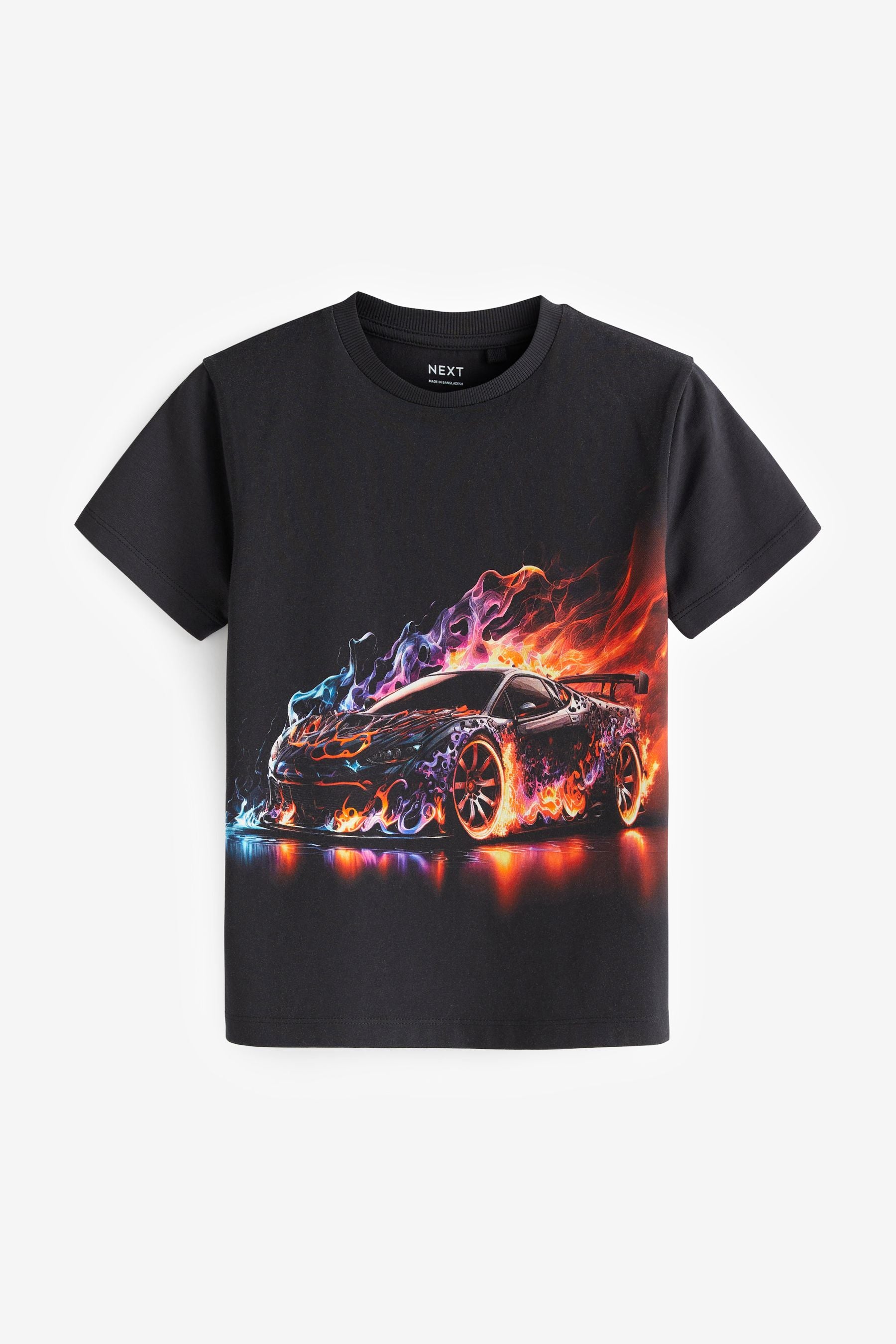 Black Flame Car All-Over Print Short Sleeve T-Shirt (3-16yrs)