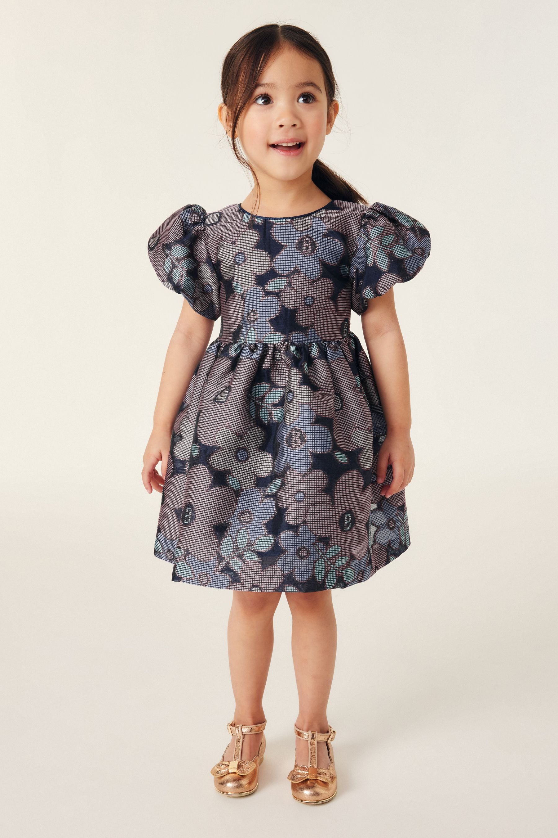 Navy Baker by Ted Baker Floral Jacquard Dress