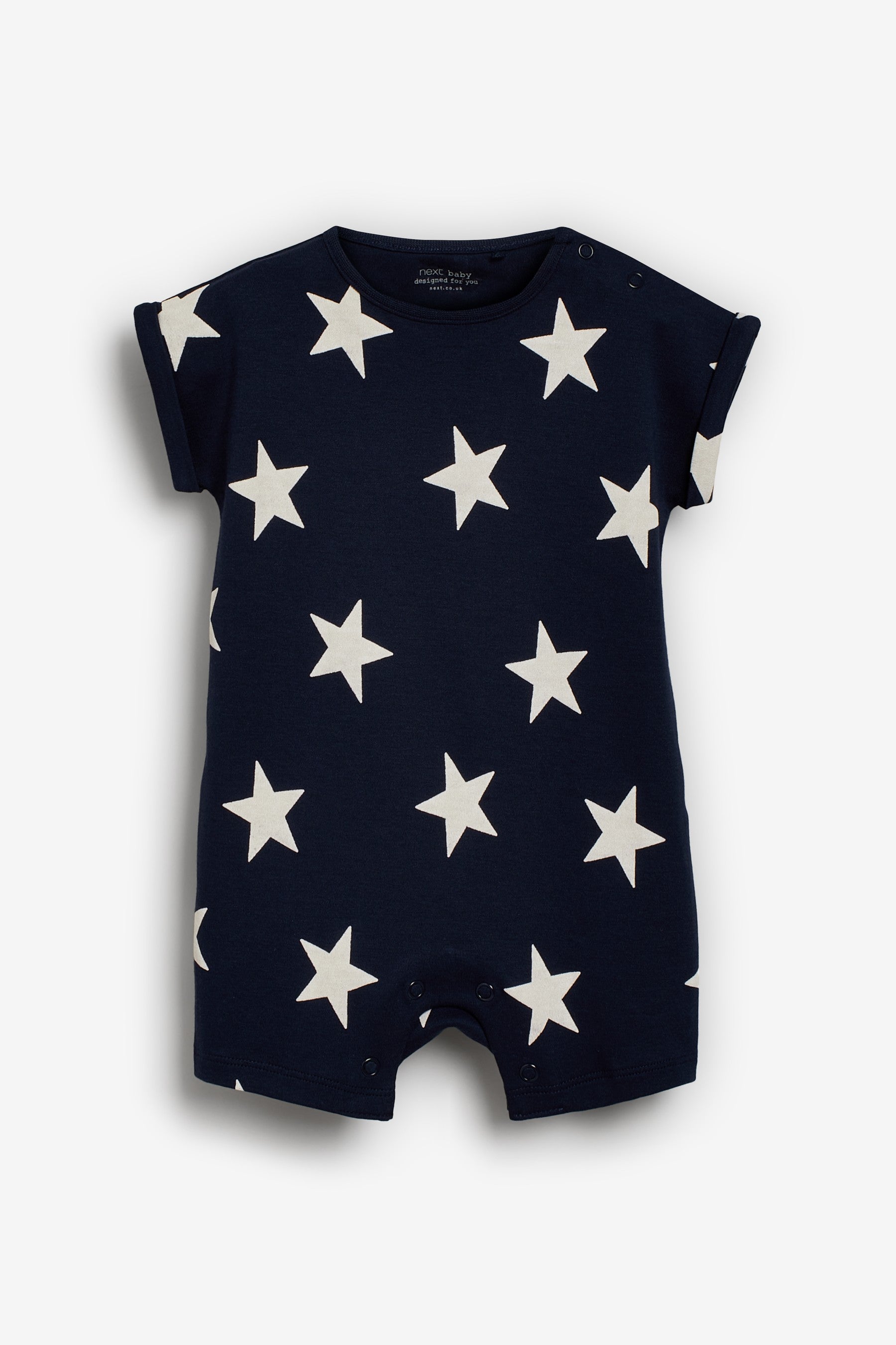 Navy Blue Star and Stripe 4 Pack Baby Printed Rompers (0mths-3yrs)