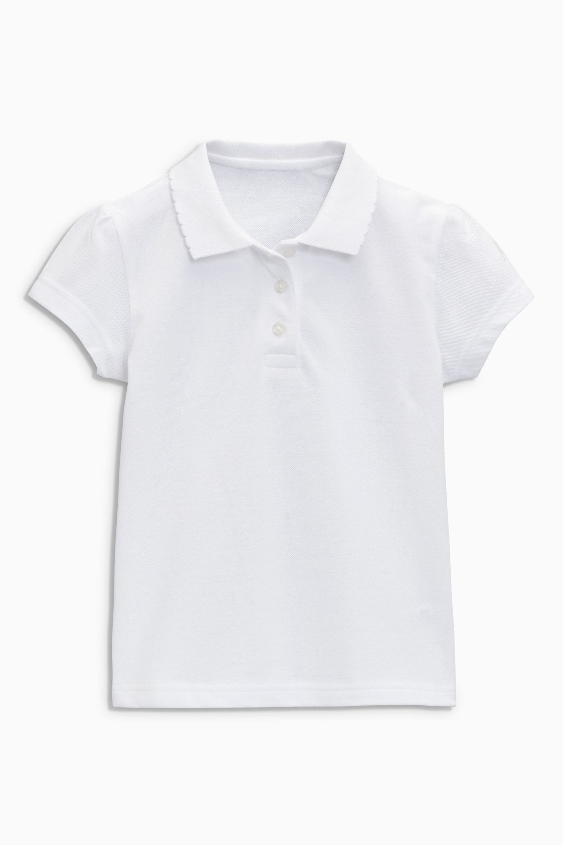 White 5 Pack Cotton Short Sleeve Polo Shirts (3-16yrs)