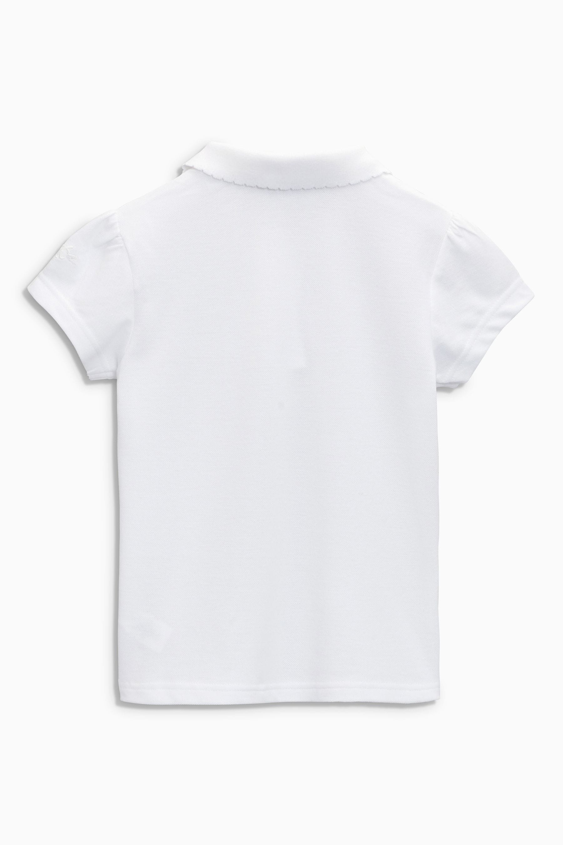 White 5 Pack Cotton Short Sleeve Polo Shirts (3-16yrs)