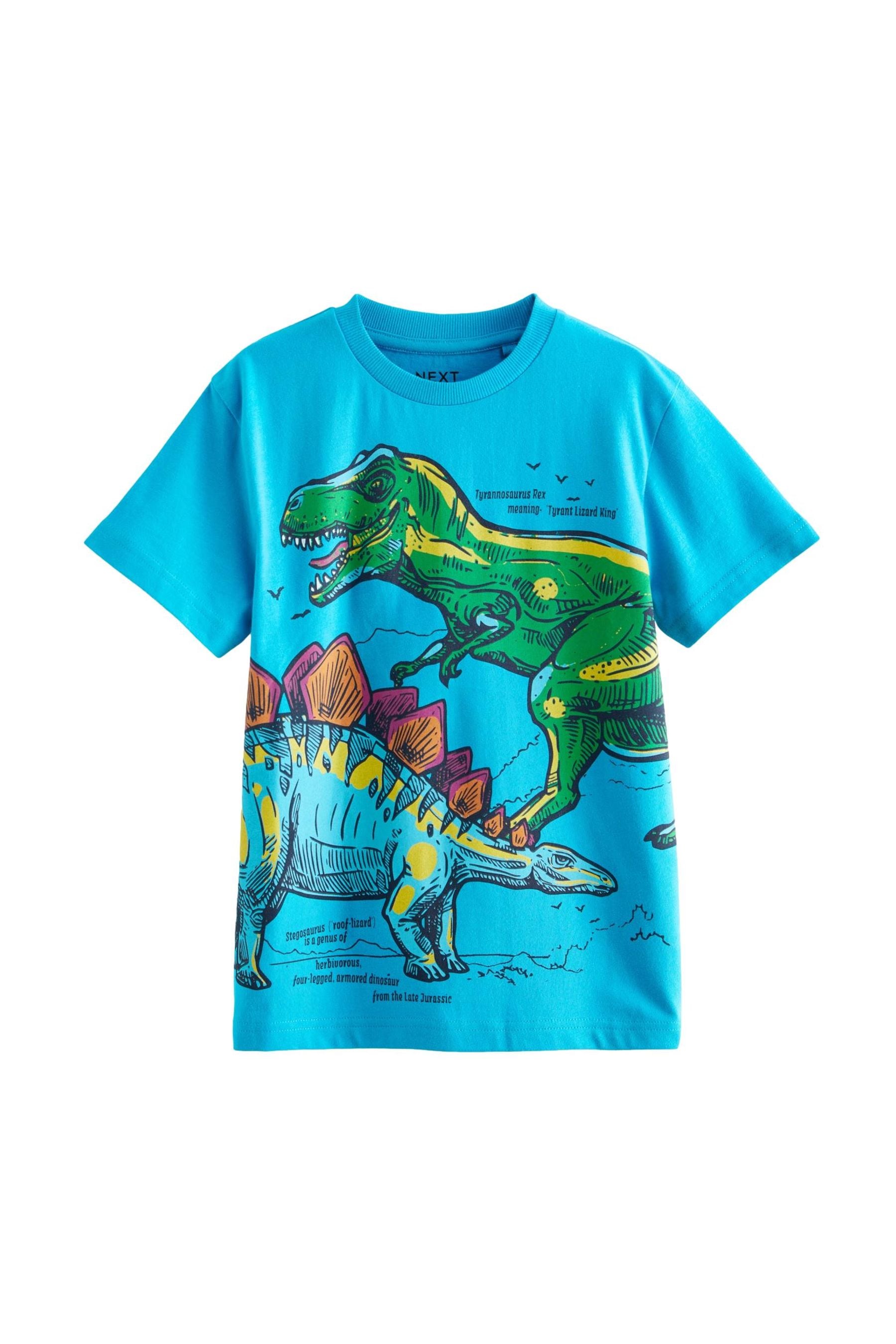 Blue Dinos Short Sleeve Graphic T-Shirt (3-16yrs)