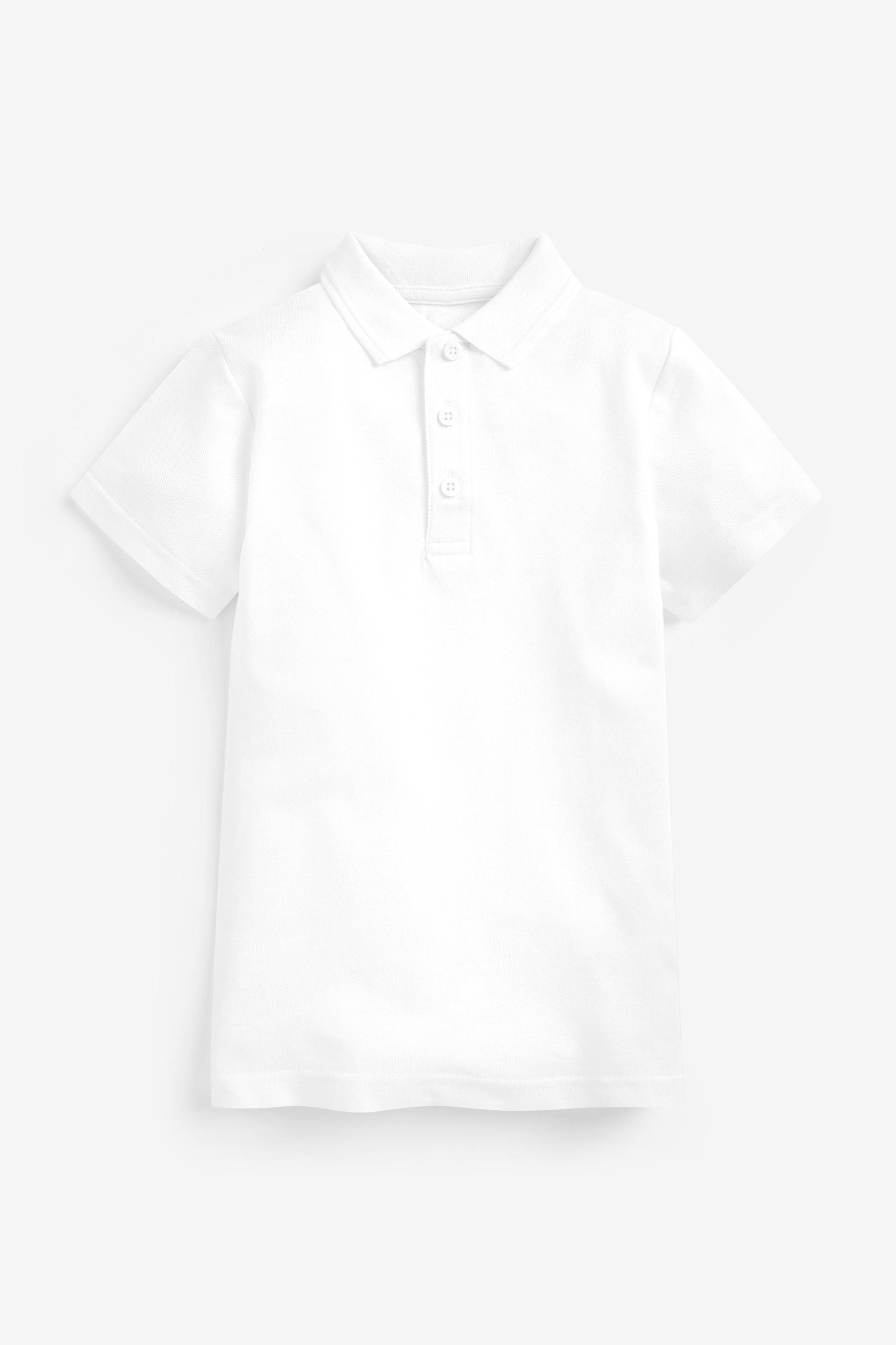 White Easy Fastening School Polo Shirts 2 Pack (3-12yrs)