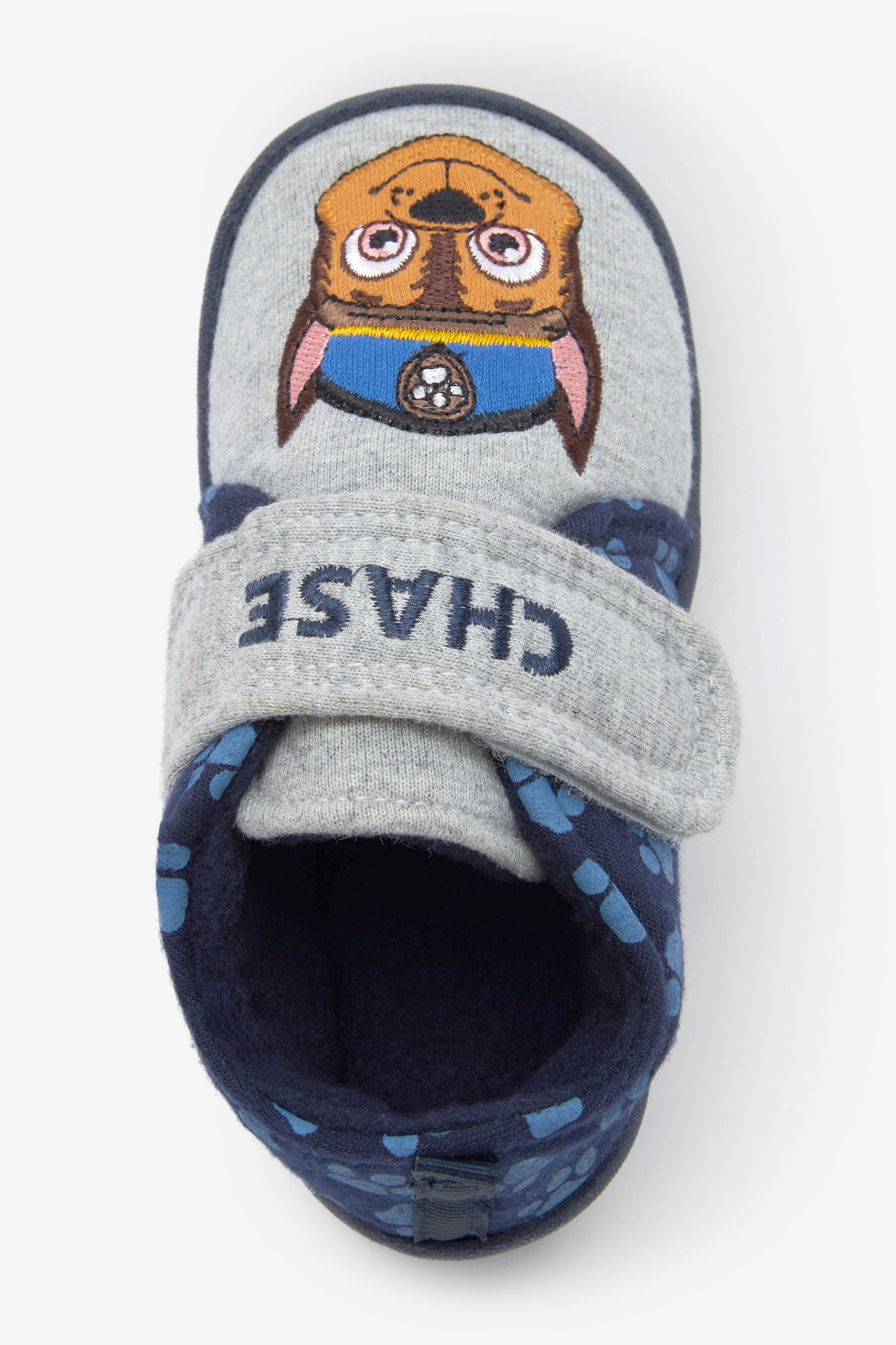 Grey/Navy PAW Patrol Touch Fastening Cupsole Print Slippers