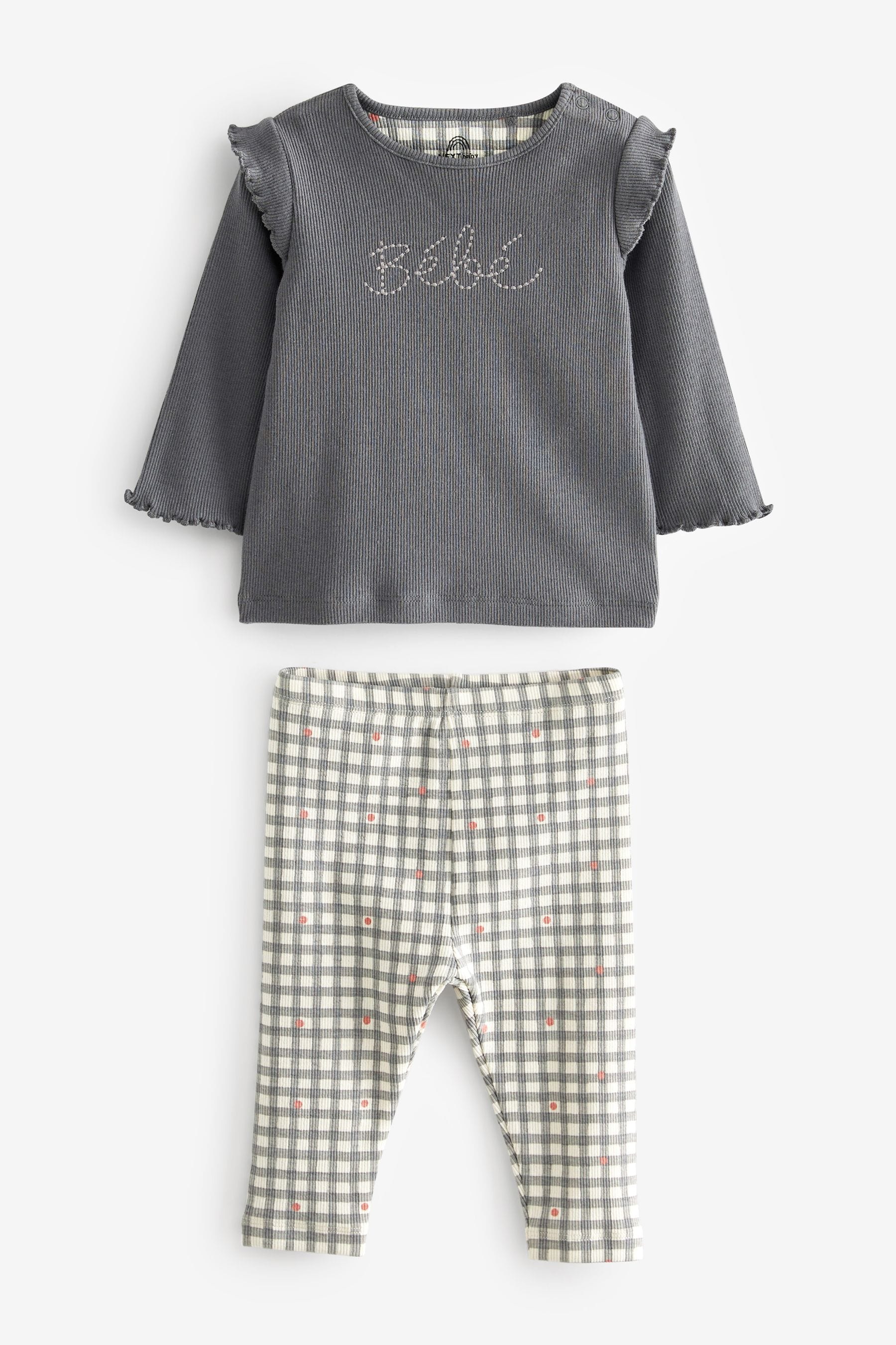 Monochrome Slogan Baby Top And Leggings Set