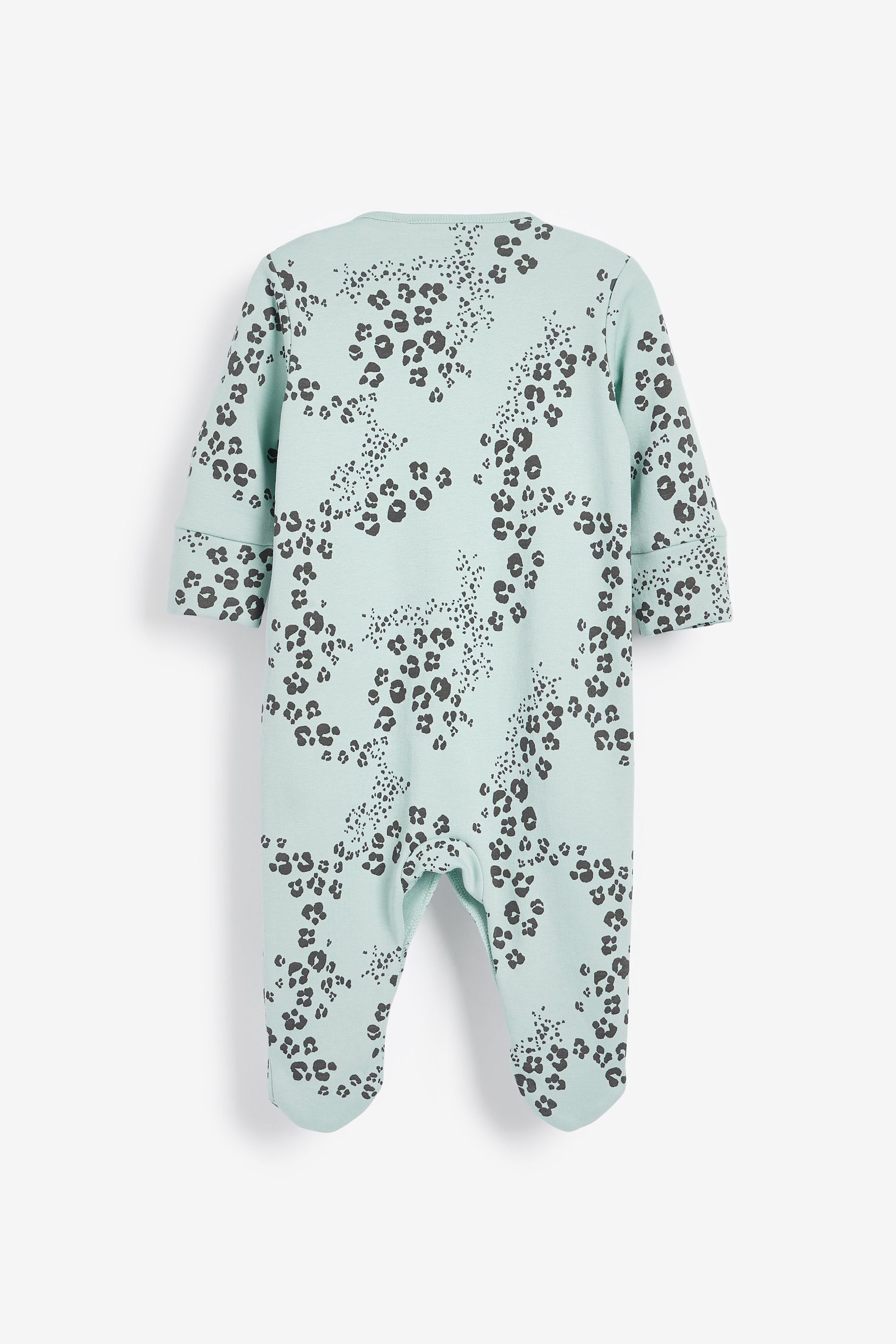 Pastel Leopard 5 Pack Printed Baby Sleepsuits (0mths-3yrs)