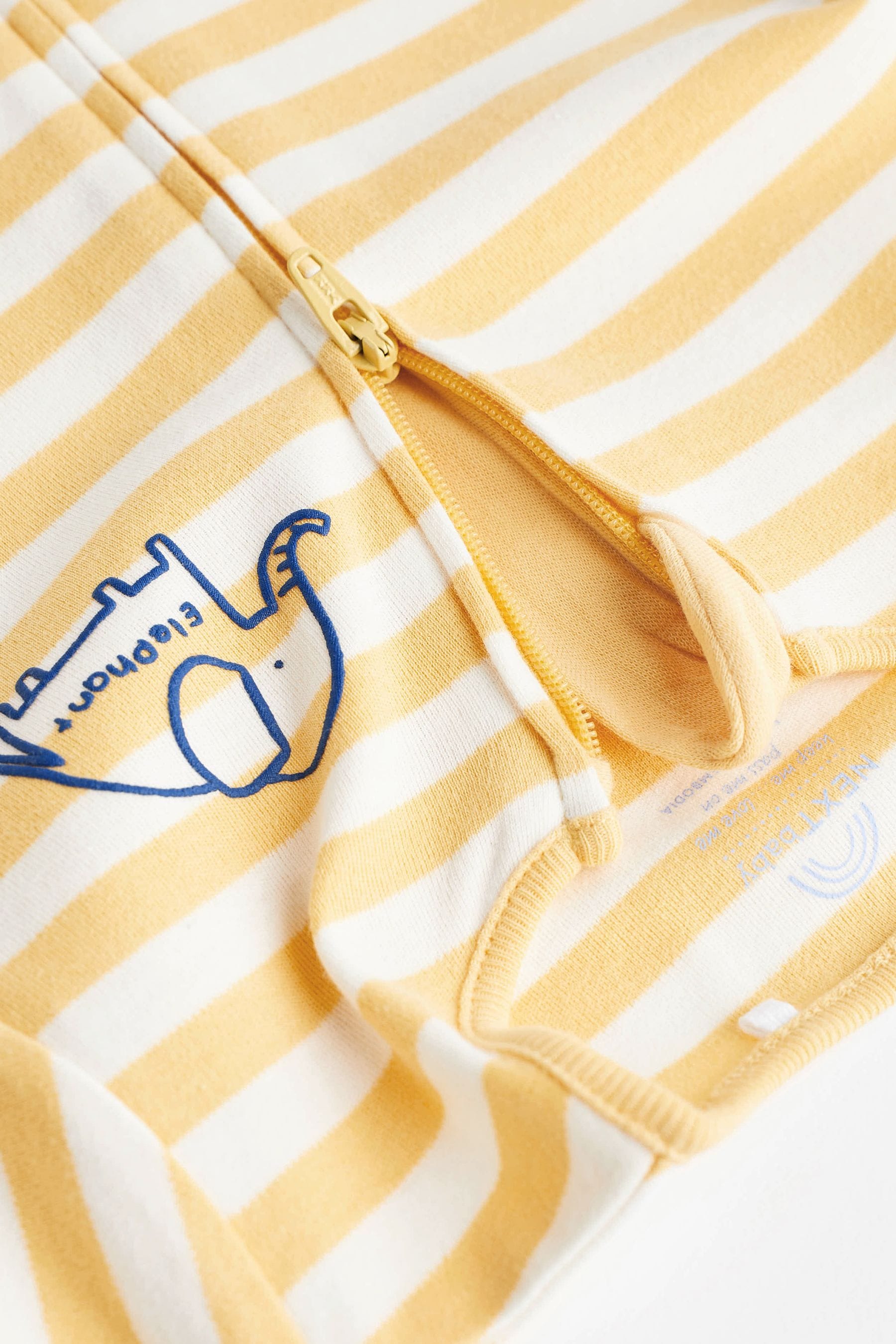 Yellow Baby Zip Sleepsuits 3 Pack (0mths-2yrs)