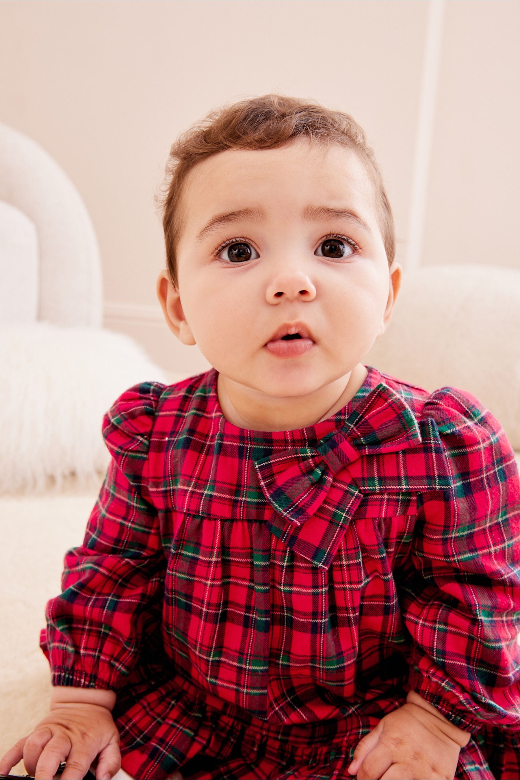 Red Baby Check Woven Dress (0mths-2yrs)